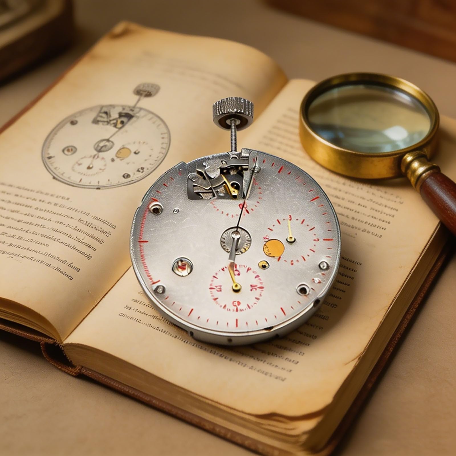 MOUDOAUER ST1903 - Mecanismo de reloj cronógrafo mecánico para relojería, componente de repuesto mecánico