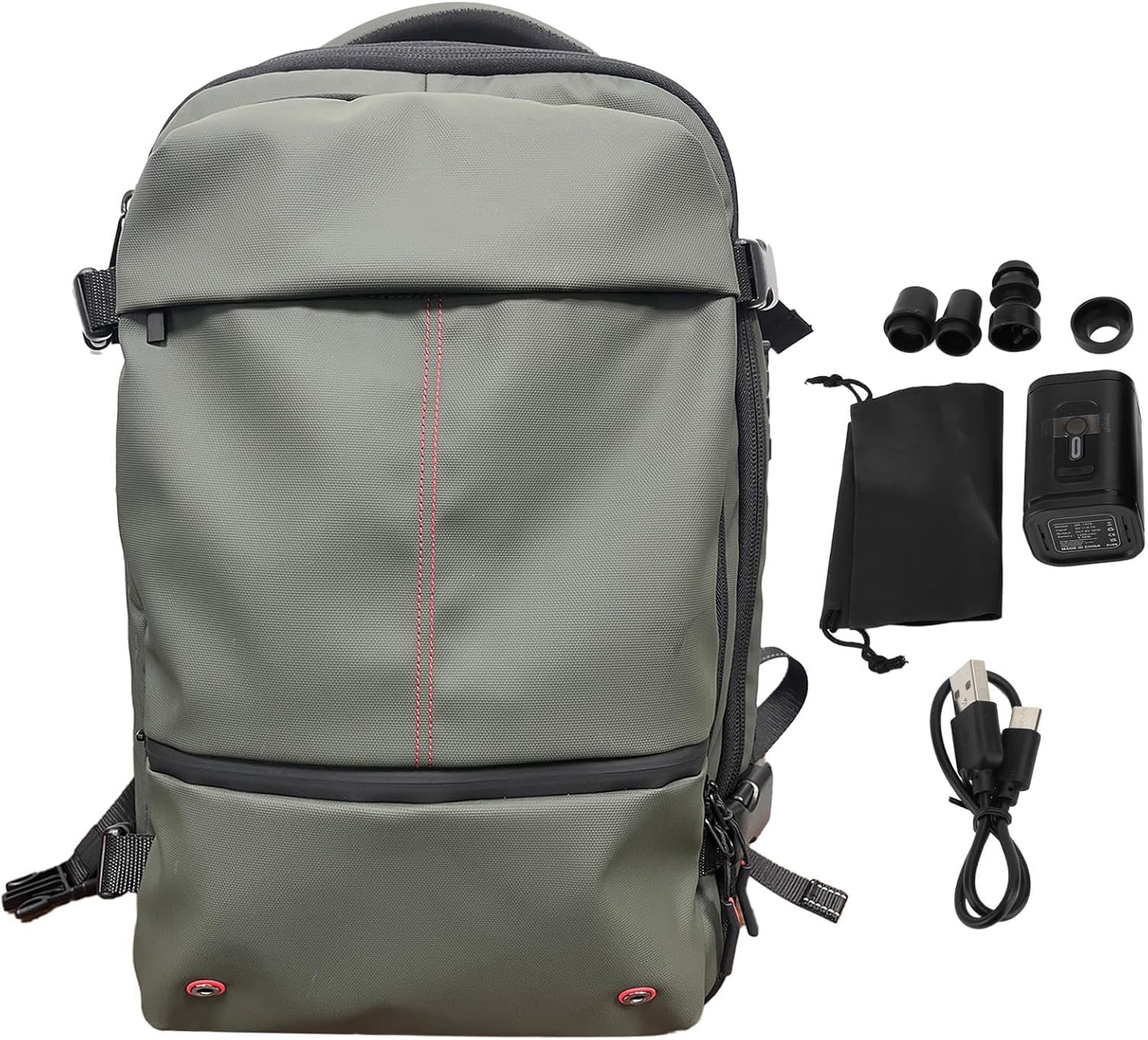 Bewinner Vakuum Rucksack – Wasserabweisender Erweiterbarer 60L mit Vakuum Kompression, Anti Diebstahl Vacuum Backpack für Reisen (GRÜN)