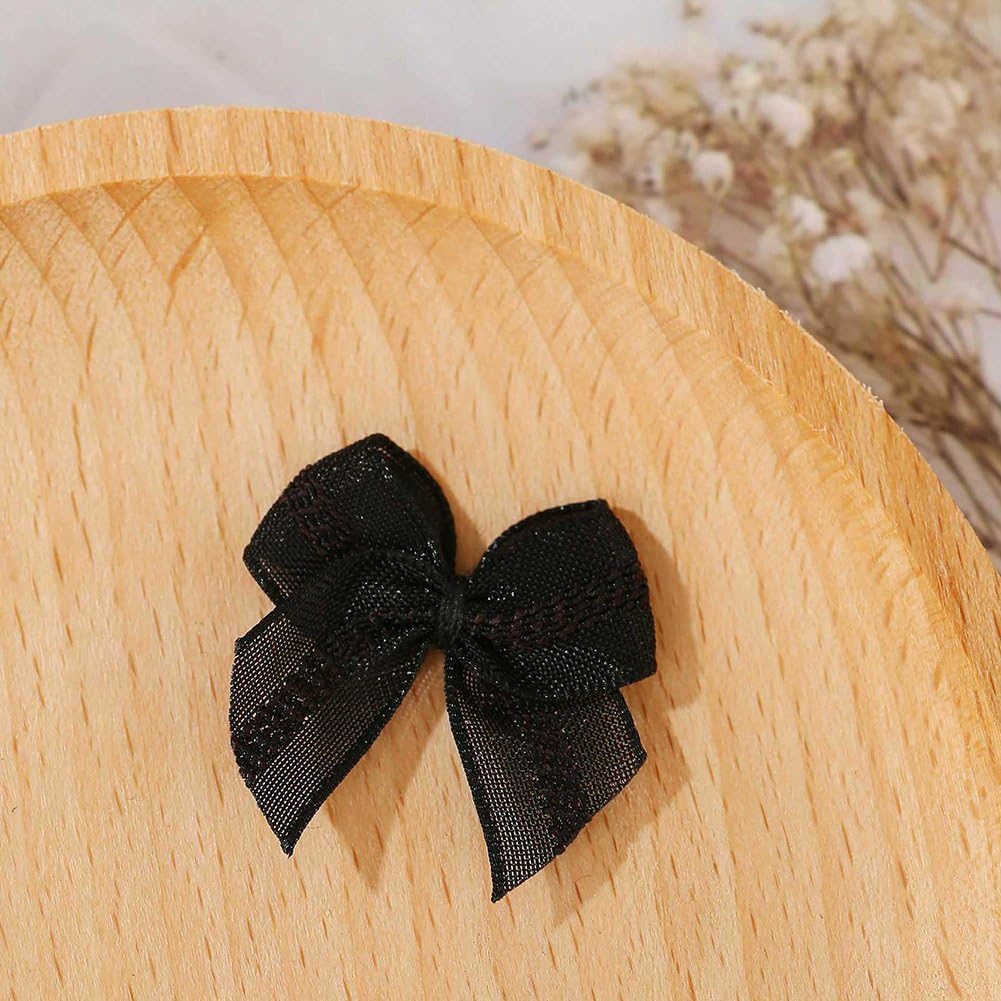 60 sztuk małych, wstępnie zawiązanych mini kokardek z koronki z siatki, ozdoby do samodzielnego szycia, do pakowania prezentów i majsterkowania