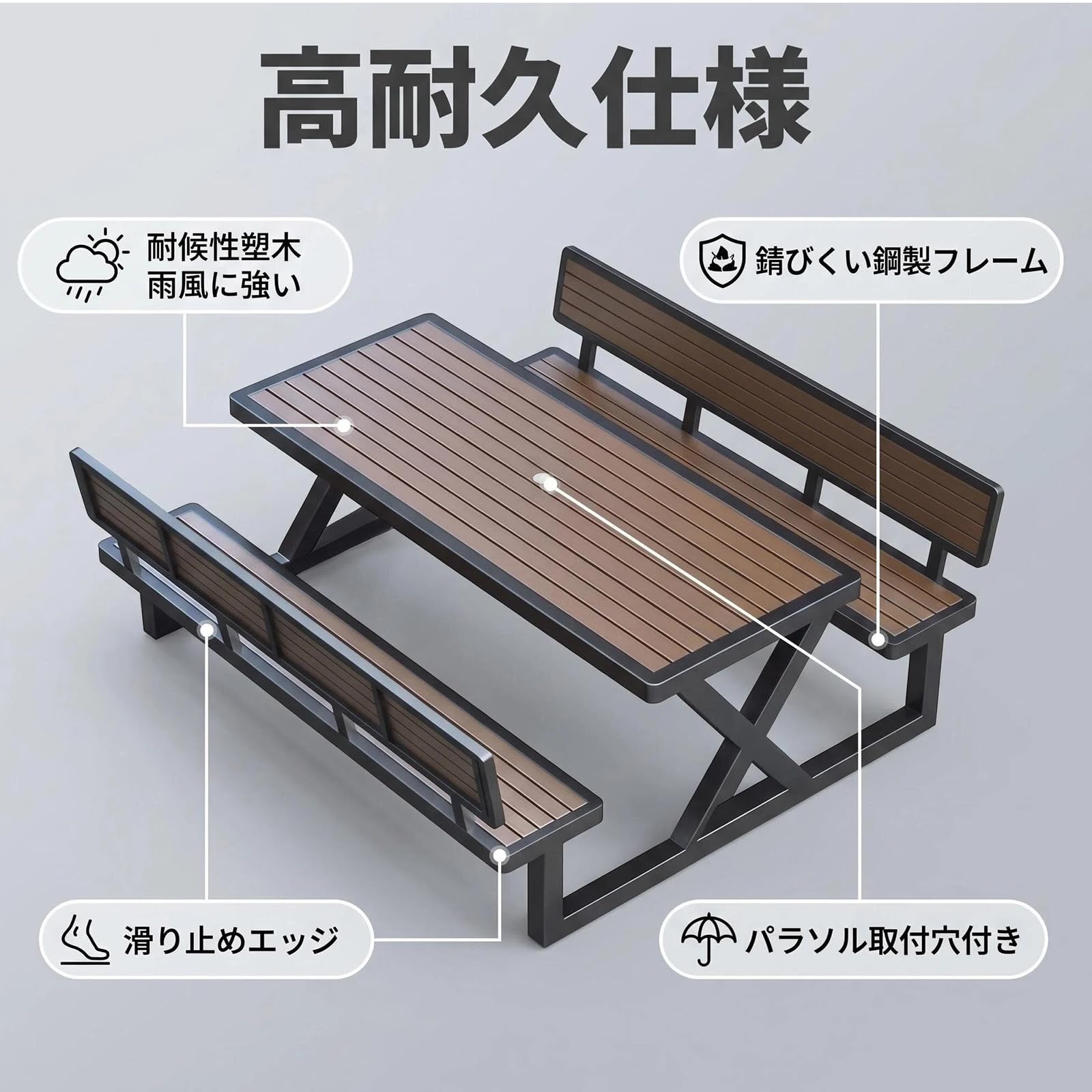 Amazon.co.jp: Poxvythb ガーデンテーブルセット ベランダ テーブル 属