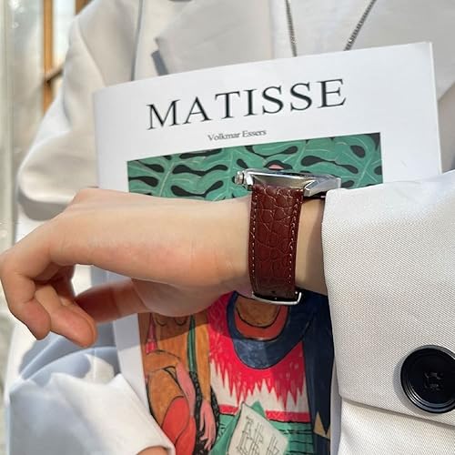 Miniatura 3 de Moran - Correa con estampado de cocodrilo y de cuero vacuno, para reloj de pulsera de 18 mm a 24 mm, para mujer y hombre