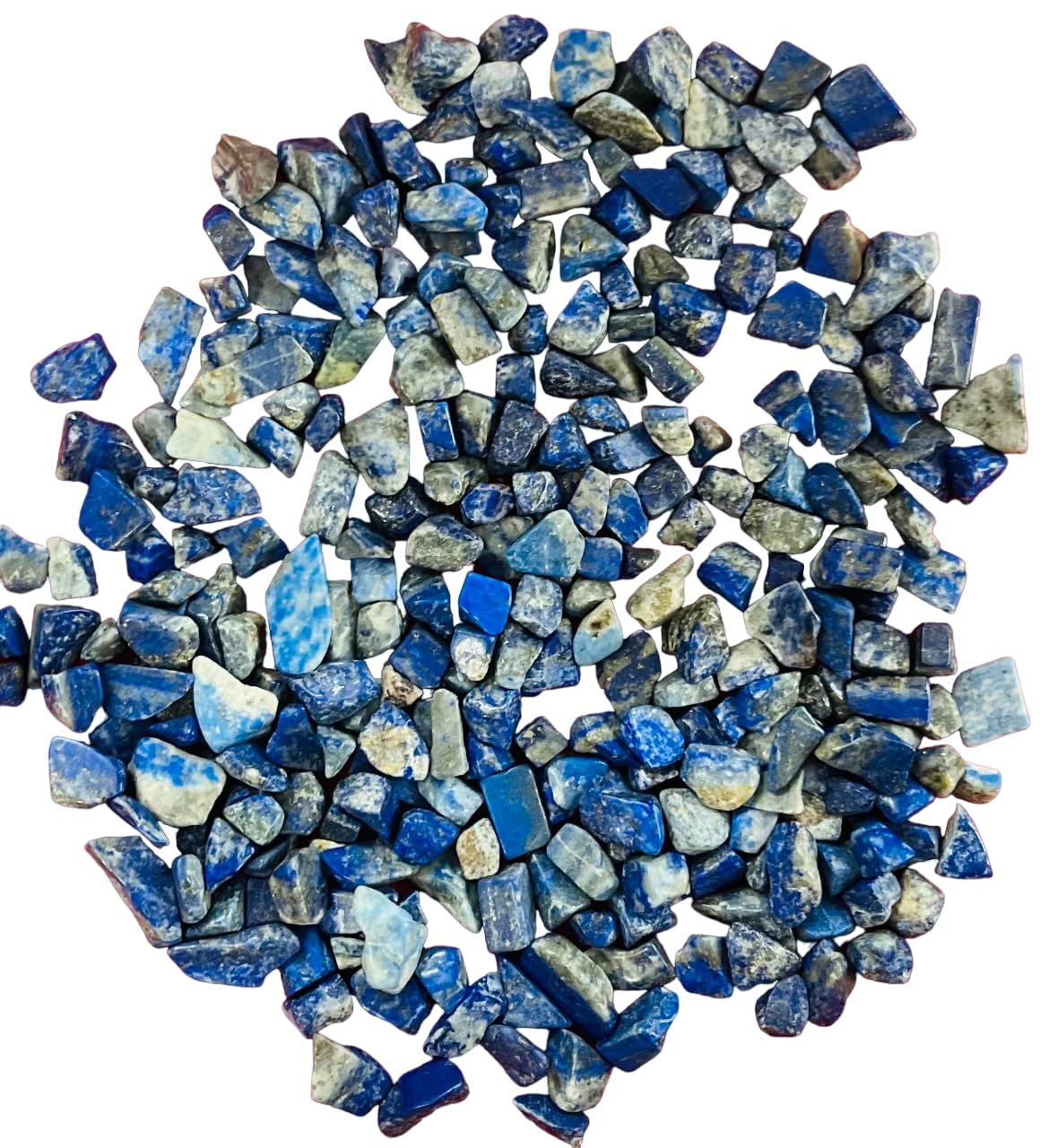 Indian Consigners Natural Crushed Polished Tumbled Gem Stone Chips, Decoration & Healing Crystals (Lapis Lazuli)