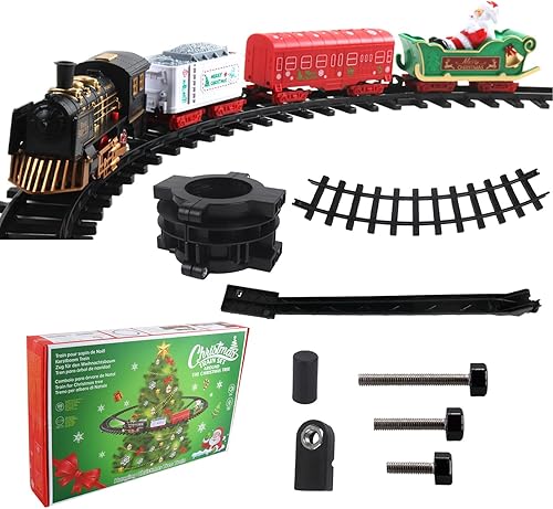 Miniatura 4 de Tren eléctrico suspendido de Navidad, función de arranque y pausa fácil, material ABS, tren ferroviario de funcionamiento con batería, juguete