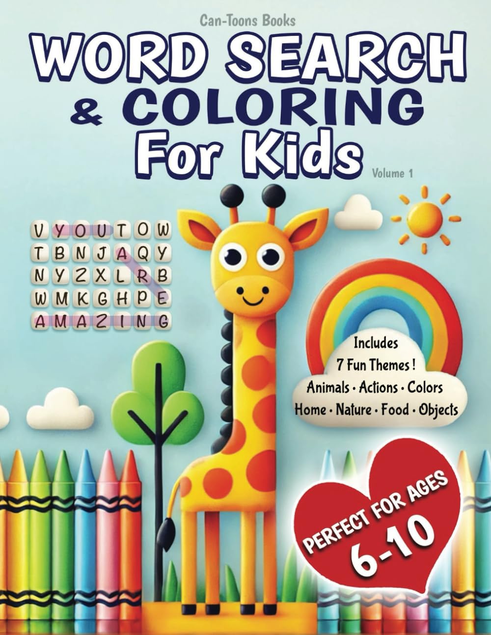 Word Search & Coloring For Kids: Fun Word Search and Coloring Activities for Kids 6-10