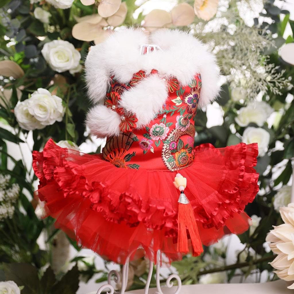 Cheongsam Pet Dog Clothes Pet Dresses for Dogs Skirt Dog Dress Puppy Cats Clothes for Dogs Pets Clothing Chihuahua (Size : Medium) (XX)