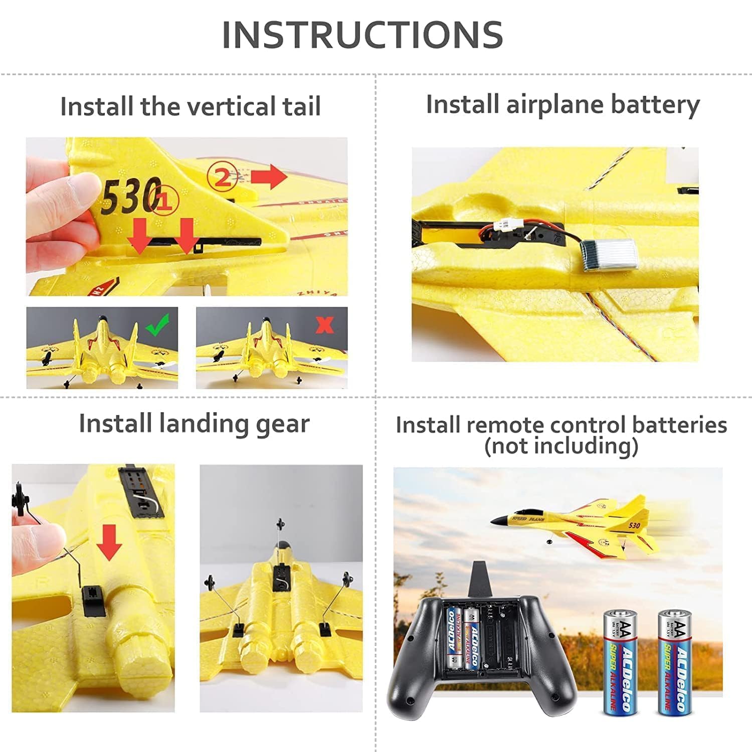 Ramus RC Airplane 2.4GHz 2CH Remote Control Airplane RC Glider for Beginner Adult Kids, Easy to Fly EPP Foam RC Aircraft Fighter with LED Light Multicolor 1