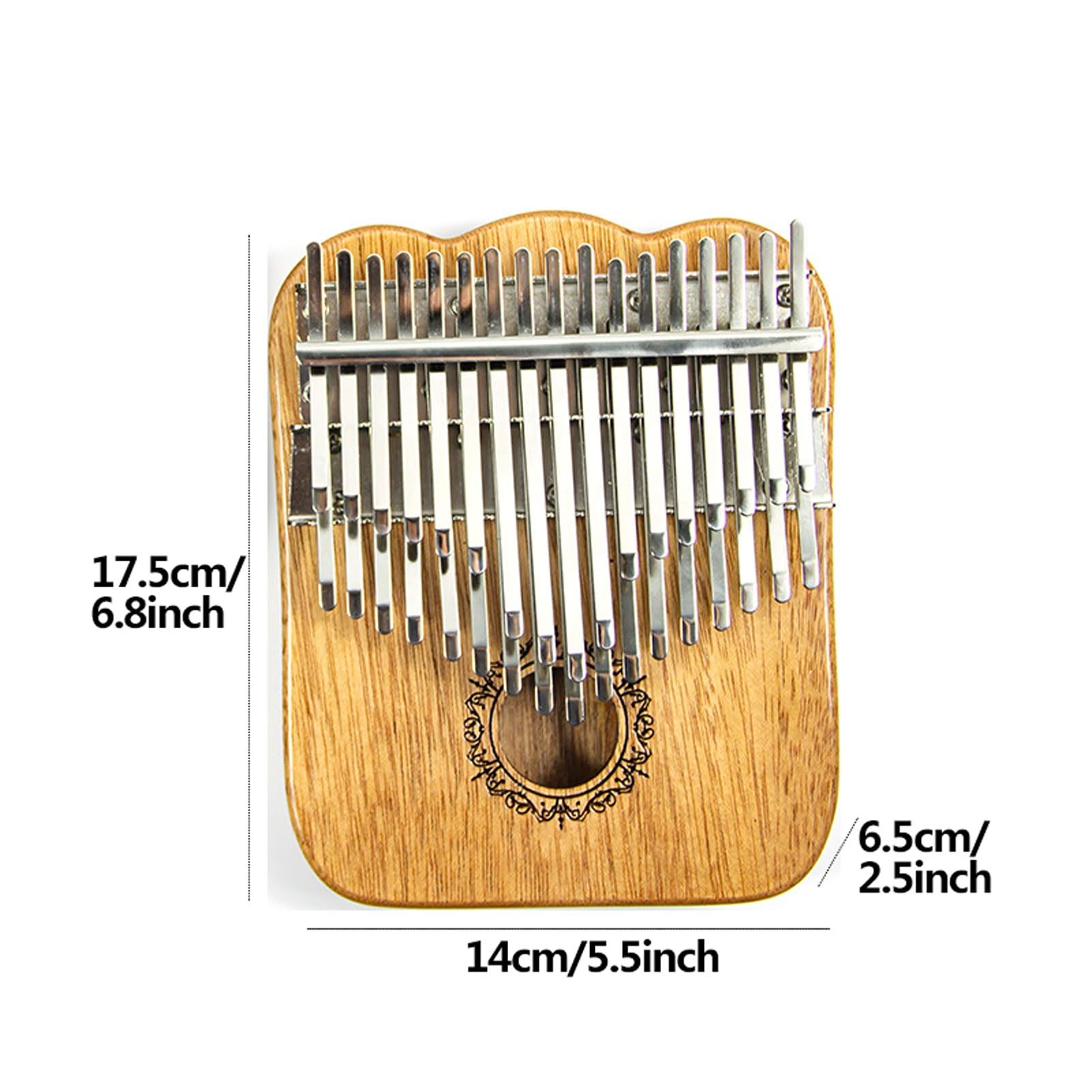 Dorośli Kalimba 34 Klawisze Drewno Wygodny Uchwyt Palec Fortepian dla Muzycznego Oświecenia Pianino na Kciuk z Młoteczkami do Strojenia, Naklejki Skali(Brown B)