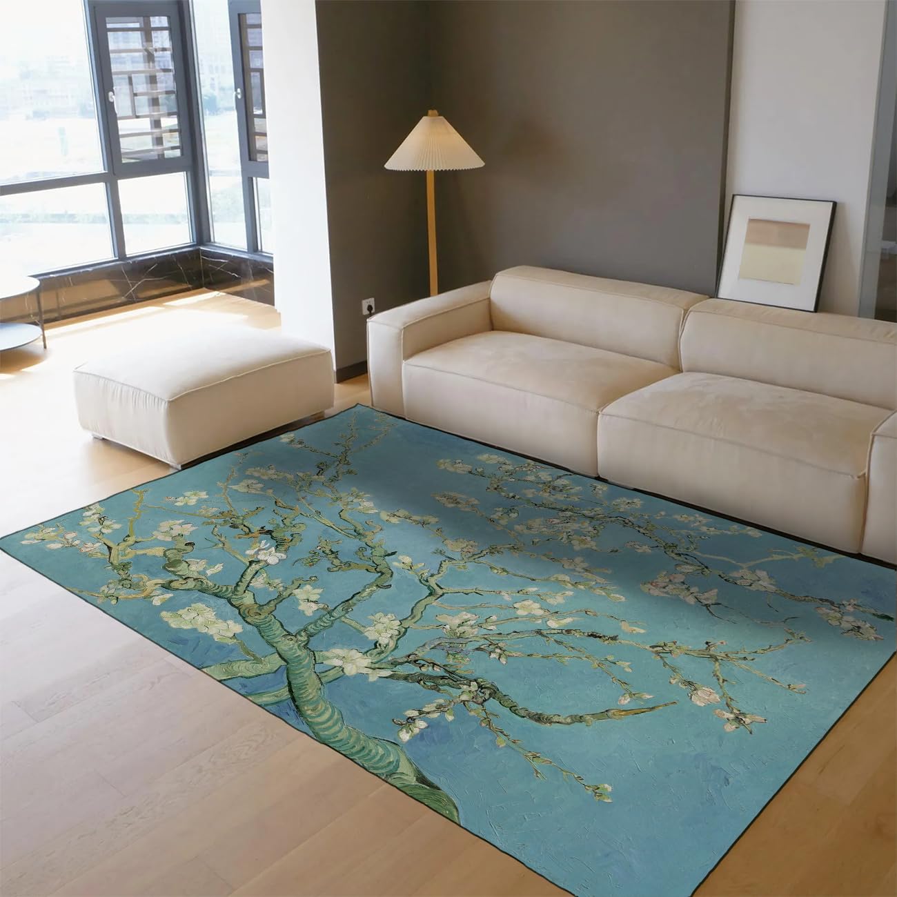 Tapis de chambre fille bleu lavable 140x200 paillasson entrée antidérapant
