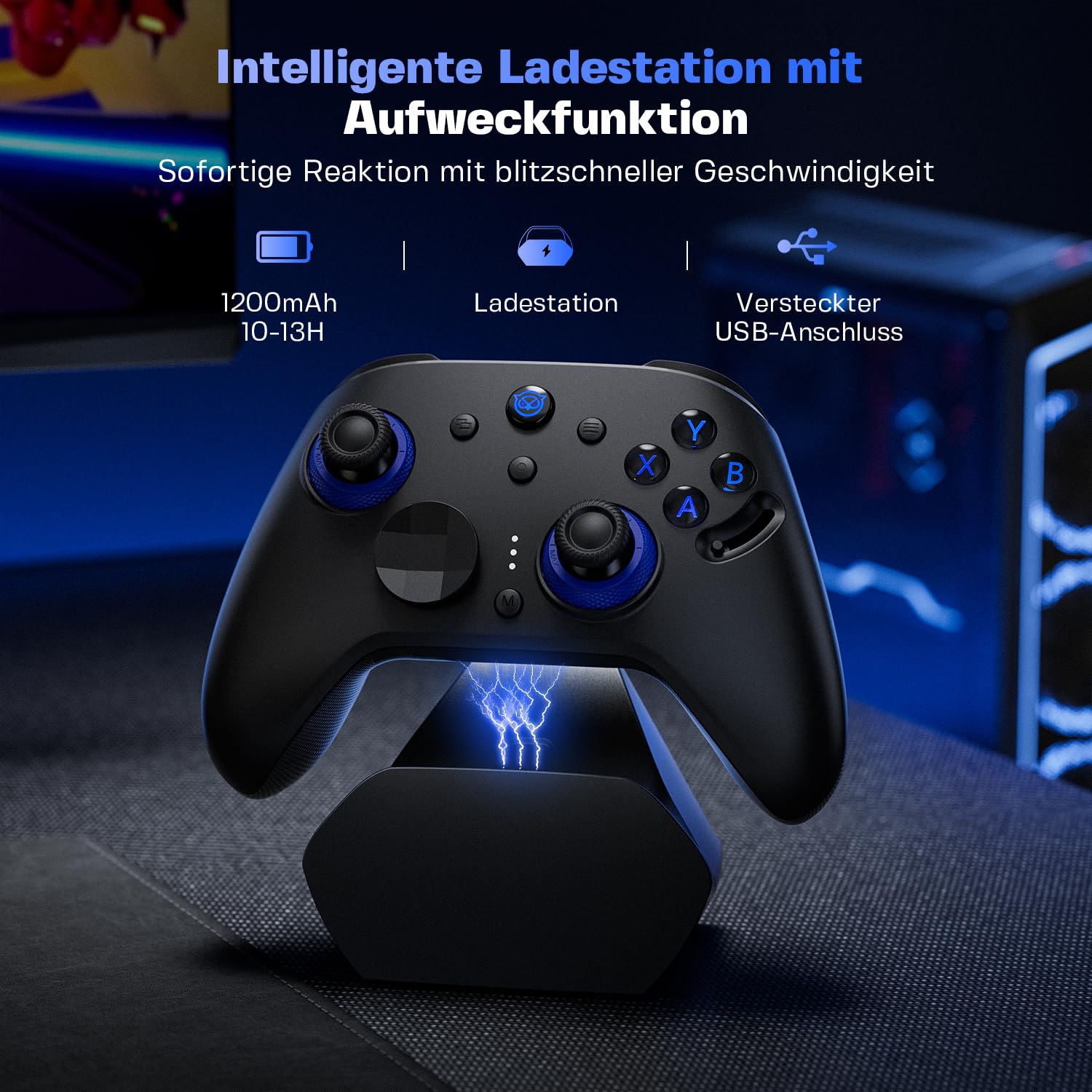 NYXI Imperial PC Gaming Controller mit Einstellbarer TMR Joysticks, Austauschbare ABXY-Tasten, Dual Hall Auslöser, 1200mAh Akkus und Ladestation