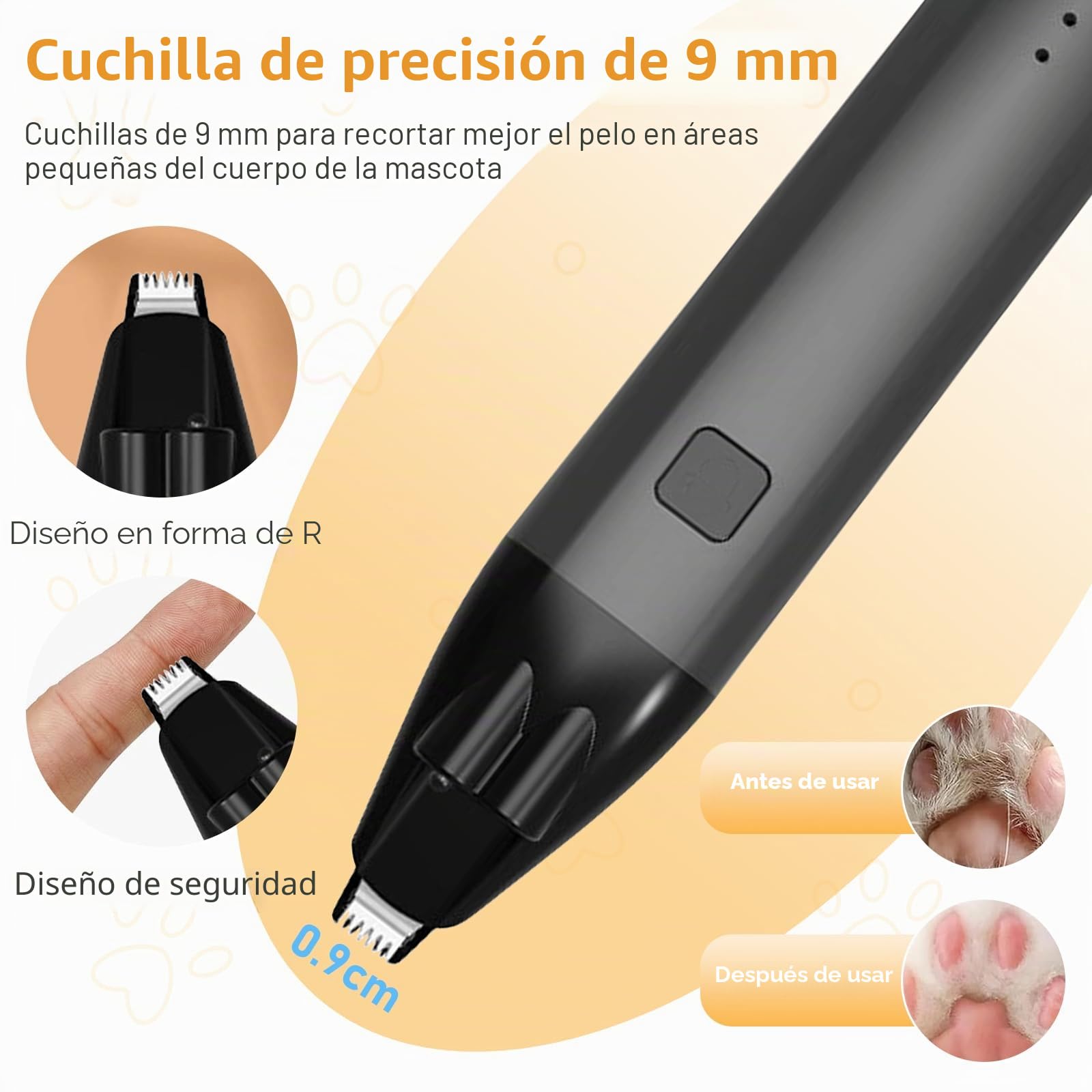 Anluomania Cortapelos para perros con Luz LED, Maquina Cortar Pelo Perros Recargable, Maquina de Cortar pelo para Gatos, Cortapelos para mascotas, Cortapelos Perros para Patas Orejas Ojos Cara