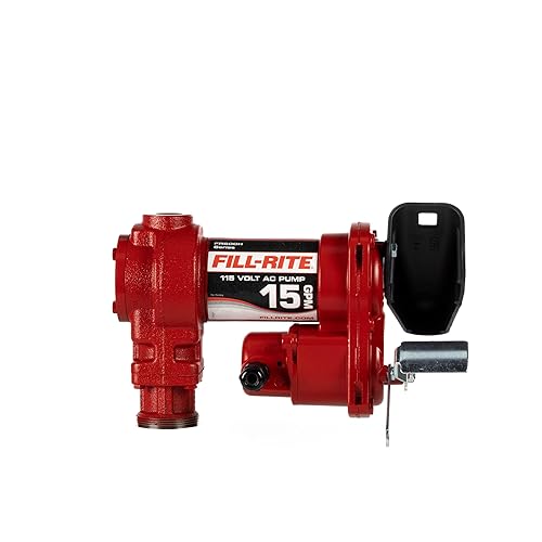 Miniatura 7 de Fill-Rite FR610HA 115V 15 GPM Bomba de transferencia de combustible con manguera de descarga y boquilla automática (rojo) | Mezclas de gasolina,