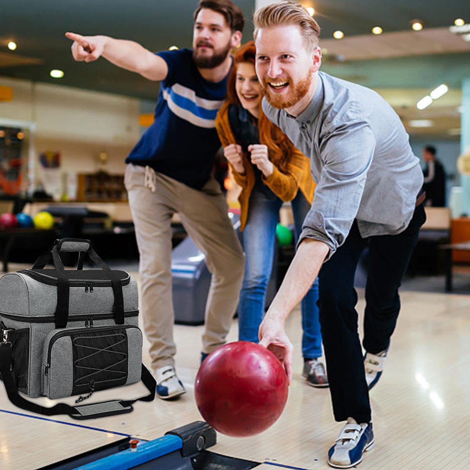 Bowling - Bowling pour 2 balles, Convient pour chaussurebowling jusqu'à la Taille 16 et Accessoires