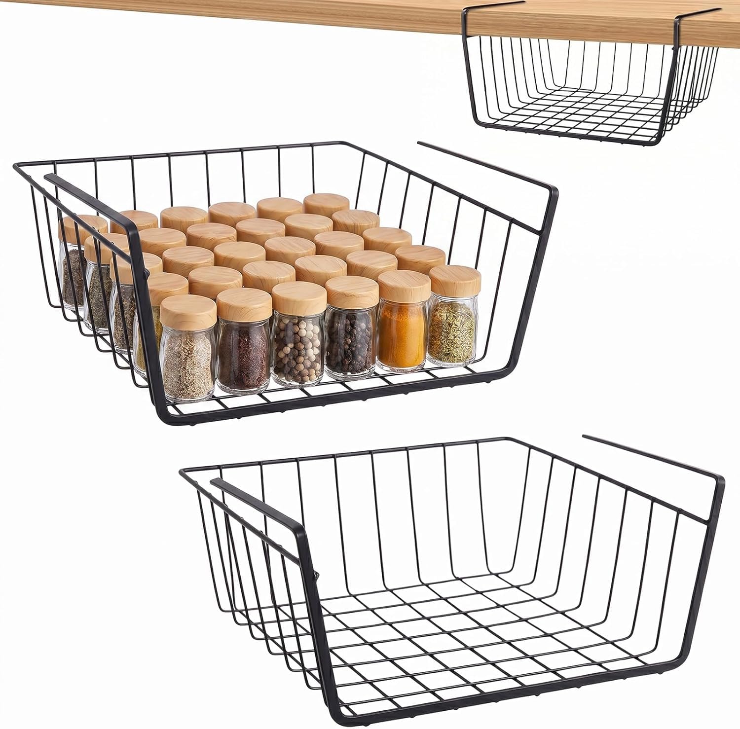 lot 2 paniers suspendus sous tablette