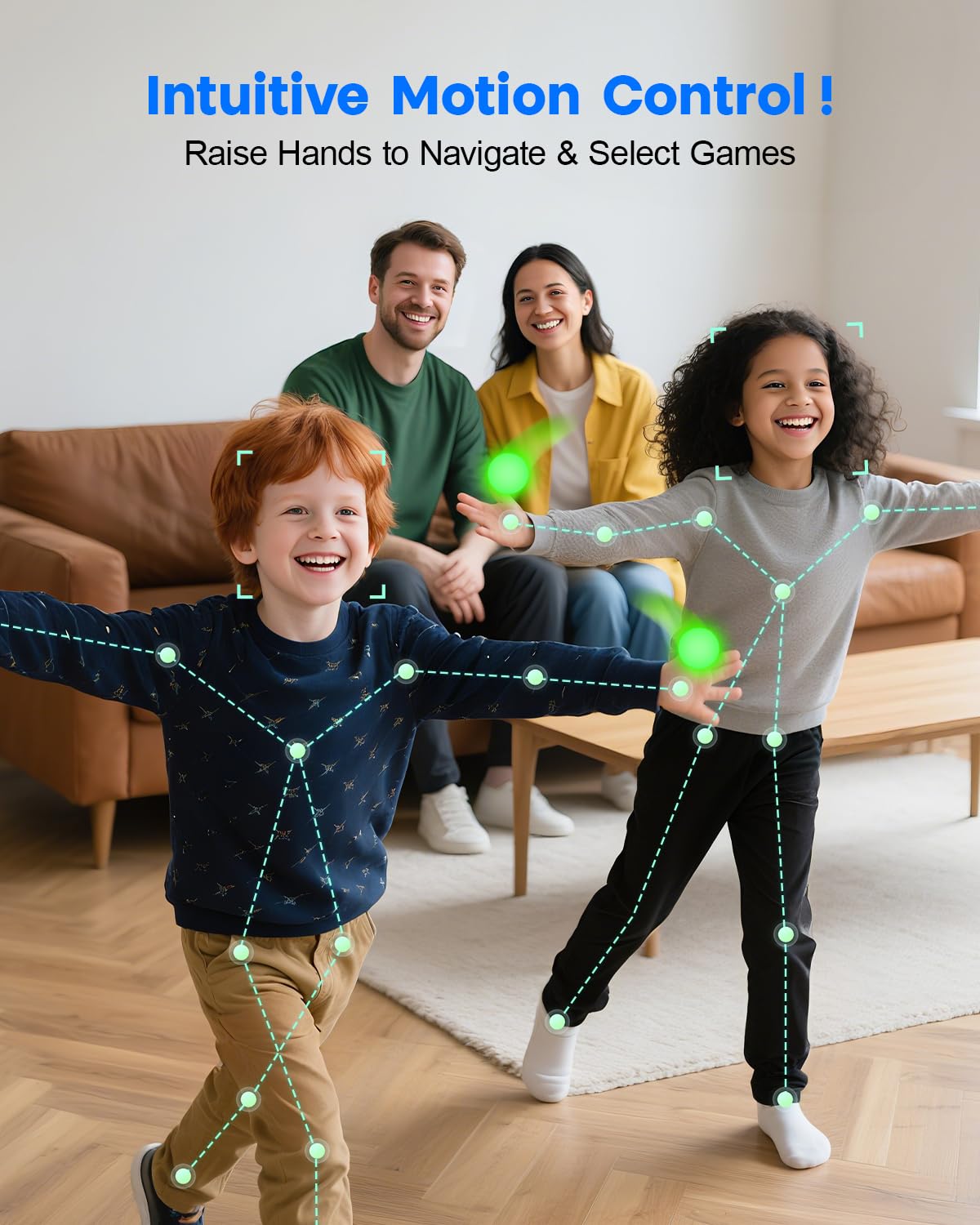 MetFut Motion Video Game Console for Kids & Adults, Plug & Play AR Camera Games for TV, for Indoor Physical Play & Interactive Family Fun. Great for Family Game Night, Playtime, and Playdates