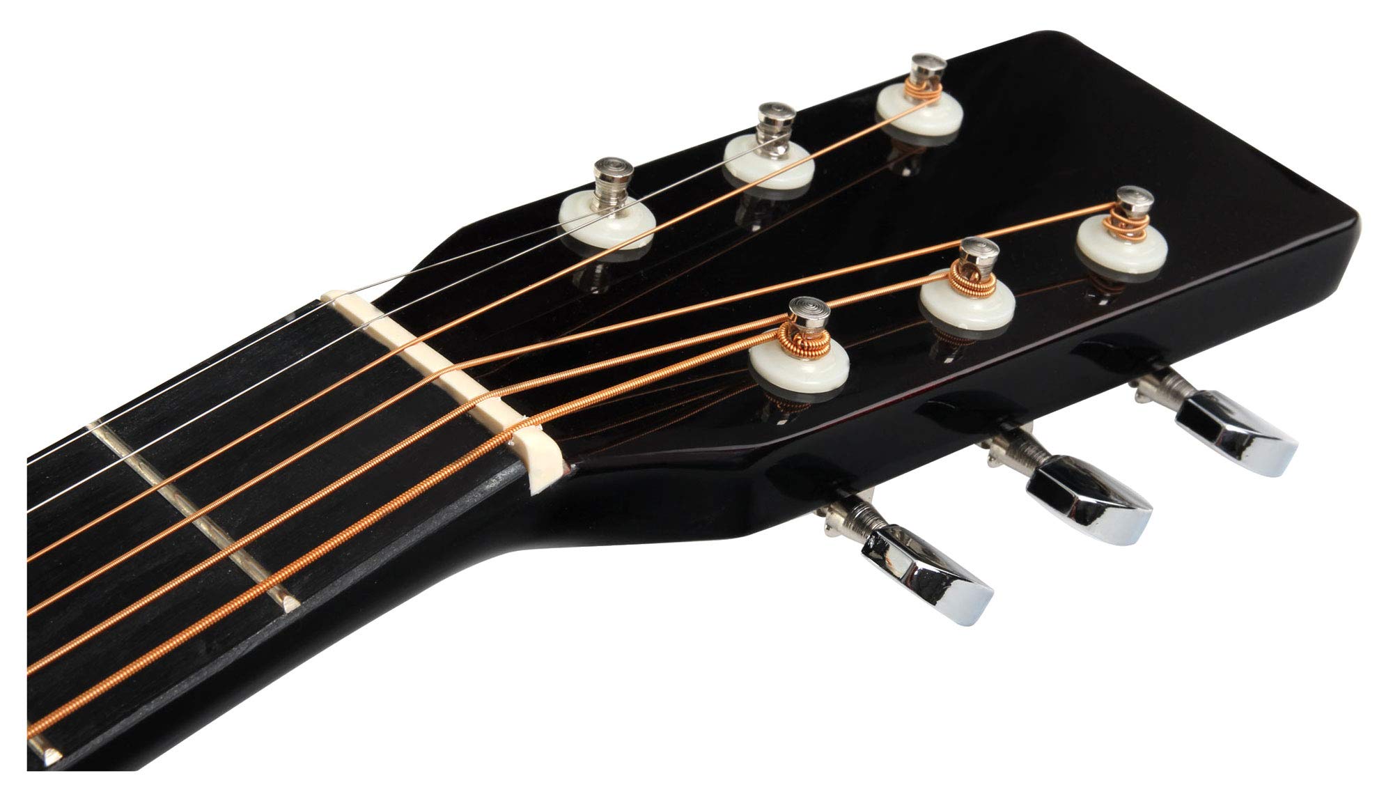 Classic Cantabile WS-10BK-LE Guitare Western Gaucher Starter-Set Dreadnought 6 cordes, 20 frettes, accessoires, housse, cahier de partitions, cordes, médiators, noir.