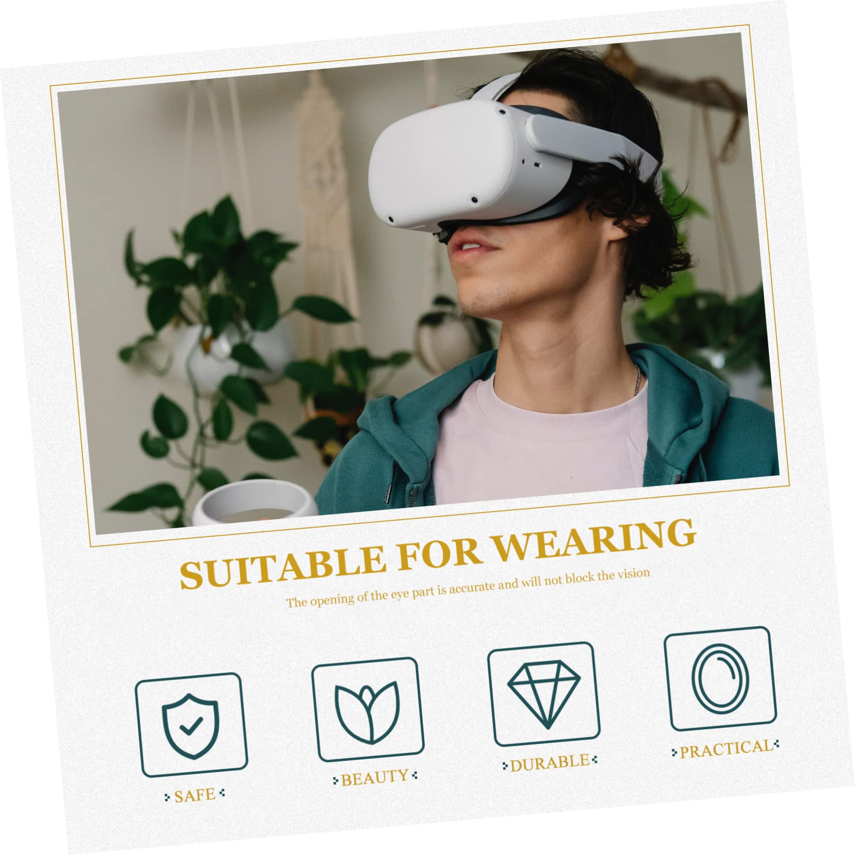 Mikikit 5pezzi Vr Eye Mask Cover Regolabile e Traspirante Copertura Antisudore Per Cuffie Vr Comfort e Protezione Durante Gioco Virtuale