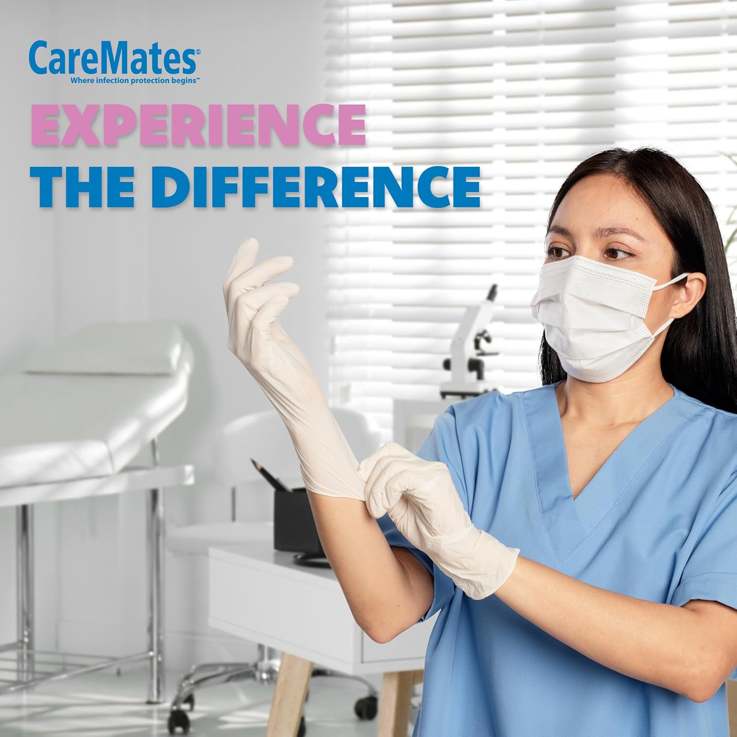 CareMates Medical Exam Gloves, Powder Free, Extra Strong, Certified for Home Infusion, First Aid, Food Safe, Cleaning Gloves