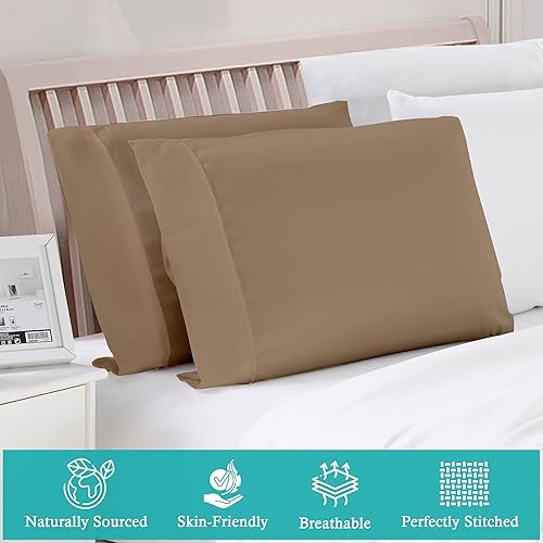 Miniatura 14 de Juego de sábanas de 4 piezas de algodón egipcio de 600 hilos, sábanas de algodón tamaño Queen para cama tamaño Queen, satén de fibra larga