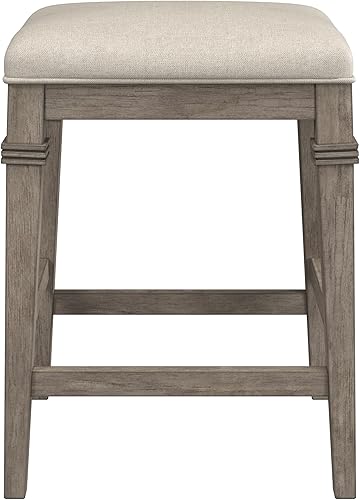 Miniatura 9 de Hillsdale Furniture Arabella Taburete de mostrador sin espalda, gris envejecido
