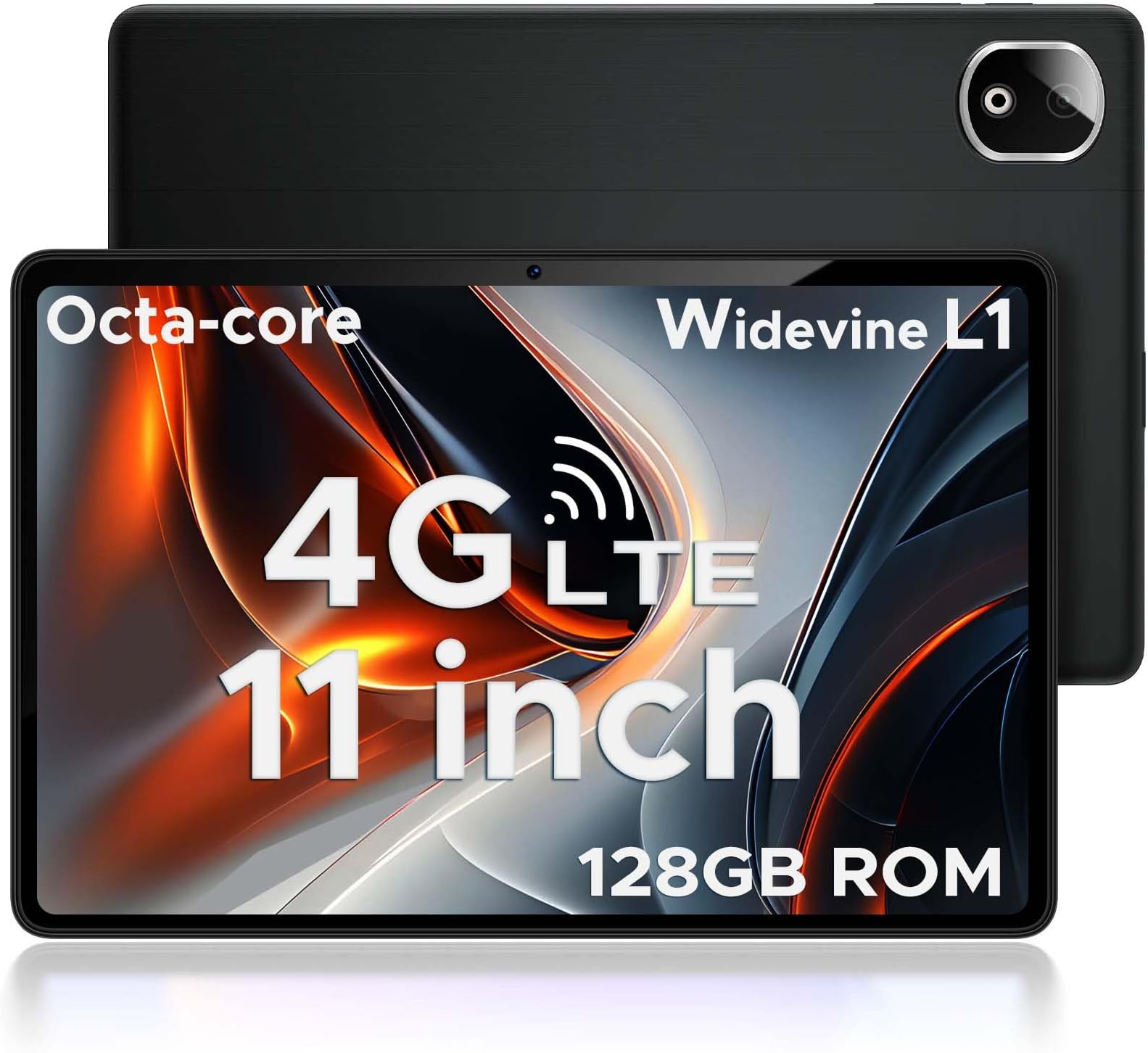DOOGEE T30E Tablet 11 Inch, Android 14 Tablets, 128GB ROM/1TB TF, 4G Android Tablet with Sim Card Slots, 8000mAh, 5G WiFi 6, Widevine L1, 3.5mm Jack, GPS, Face Unlocked, OTG, Type-C - Black