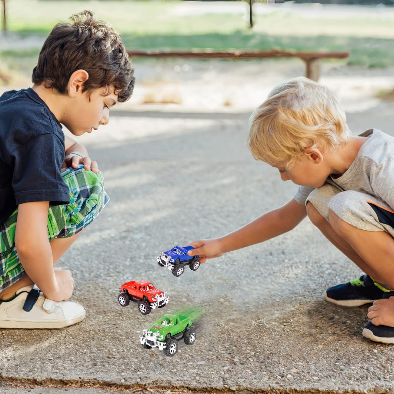 ArtCreativity 12 Pieces Pull Back Mini Pickup Trucks for Kids – Mini Monster Trucks in Assorted Colors, Birthday Race Car Party Favors for Boys & Girls, Goodie Bag Fillers, Fun Gift Idea, Age 3+