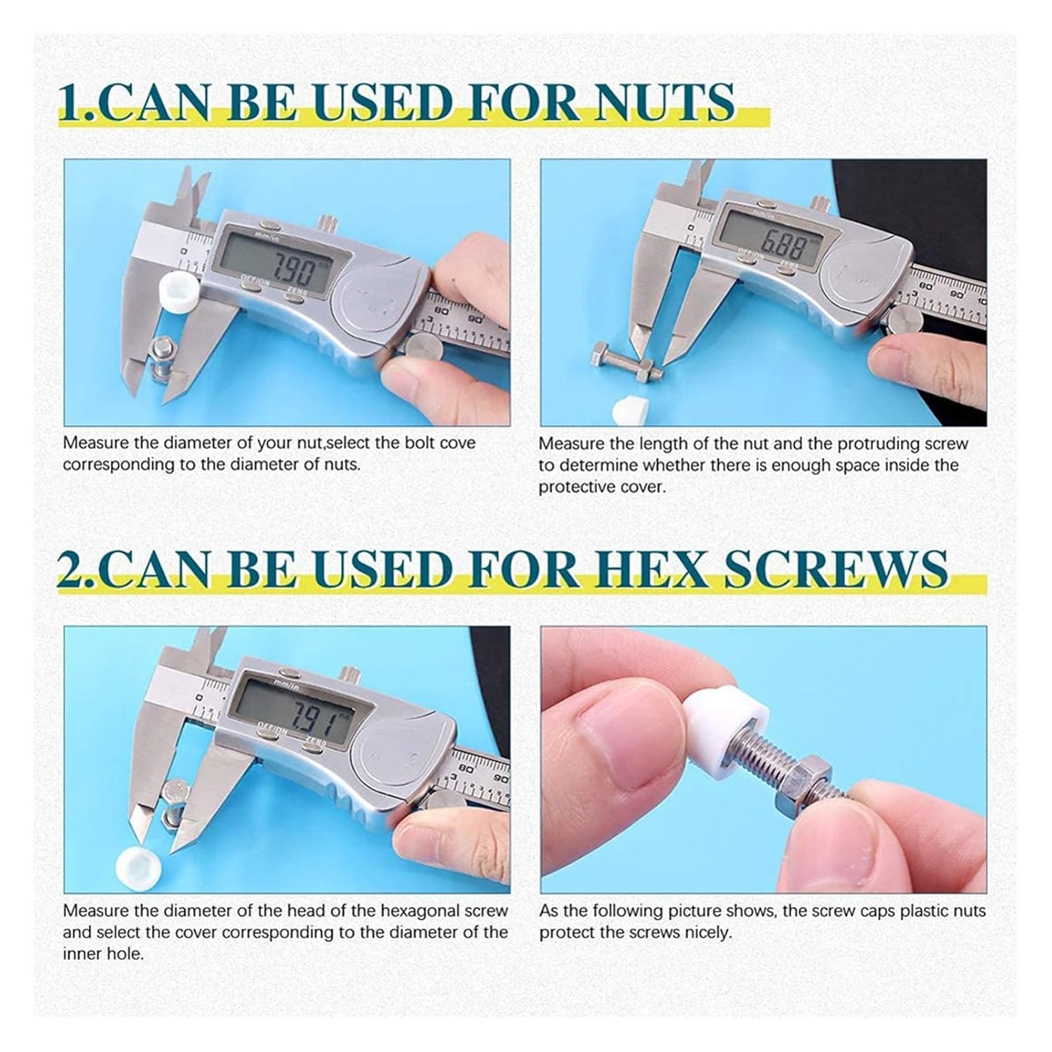 145個 六角ネジ ボルトキット M4 M5 M6 M8 M10 M12 六角ナットキャップ ブラック 六角保護キャップカバー ナイ