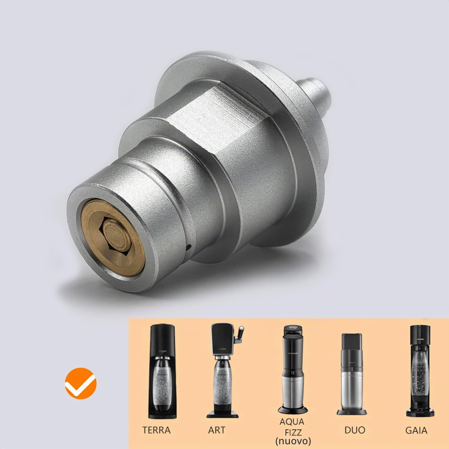 DRYHTEN Terra Duo Art Gaia Quick Connect - Macchina per acqua di soda con attacco rapido da 8 mm, per serbatoio/bottiglia di CO2 esterno