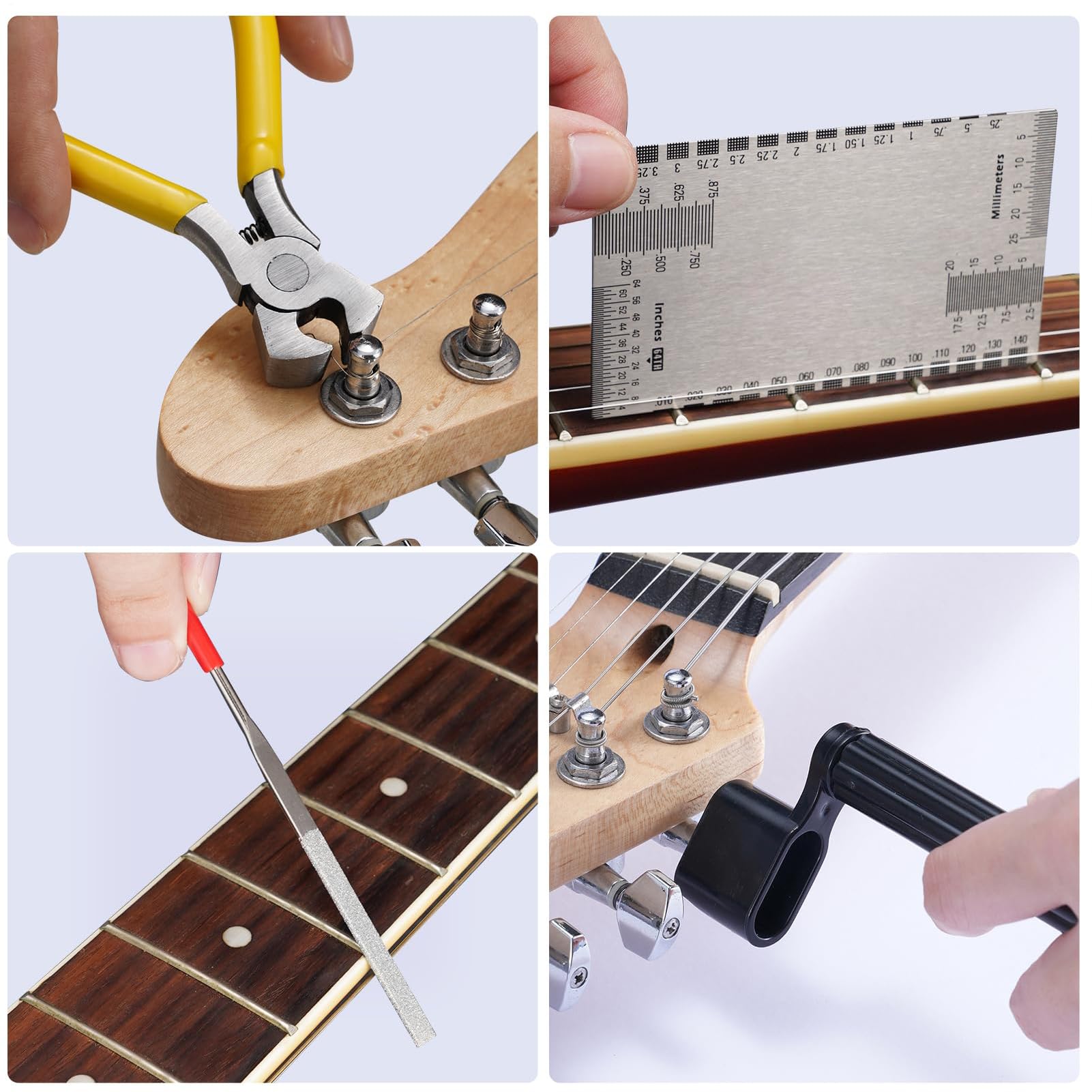 Kit Reparación Guitarra Set cuidado y accesorios mantenimiento | Kit de reparación y mantenimiento Kit Limpieza Mantenimiento Instrumentos Cuerda Set Cuidado Para Guitarristas Eléctricos