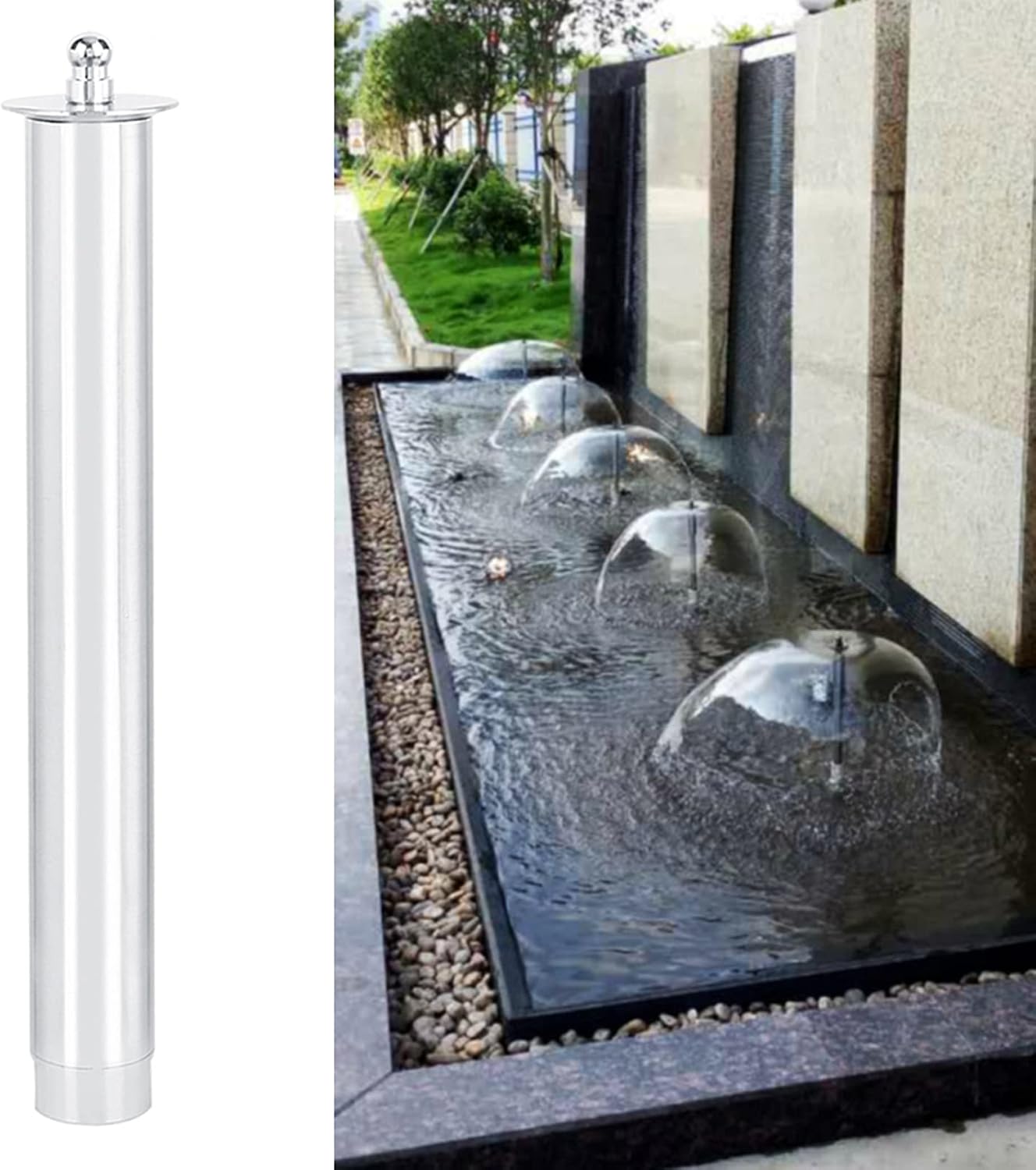 Valentine's Day Carnival Fountain Nozzle, Stainless Steel Mushroom Type Landscaping Spray Head Female Thread - for Garden Pond, Amusement Park, Museum, Library Nozzle