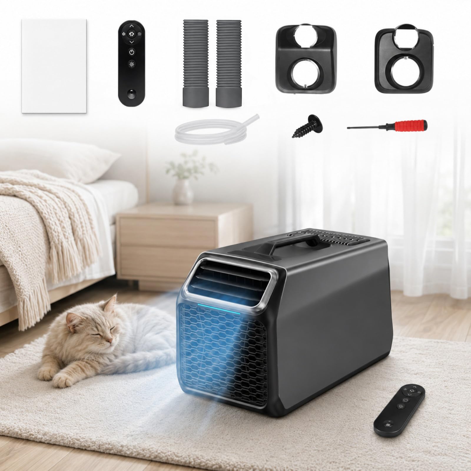 HCAUYNN Tent Air Conditioner, 4 Cooling Options, Touch Control, Carry Handle 5000BTU