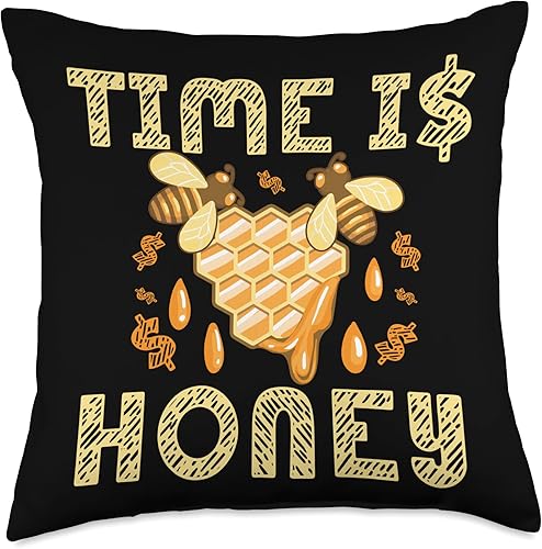 Miniatura 5 de Nature Cute Natural World Bears Forest Zoo Time is Honey Bees Lover Beekeeper Insects Apiology Joke Throw Pillow, 16x16, Multicolor