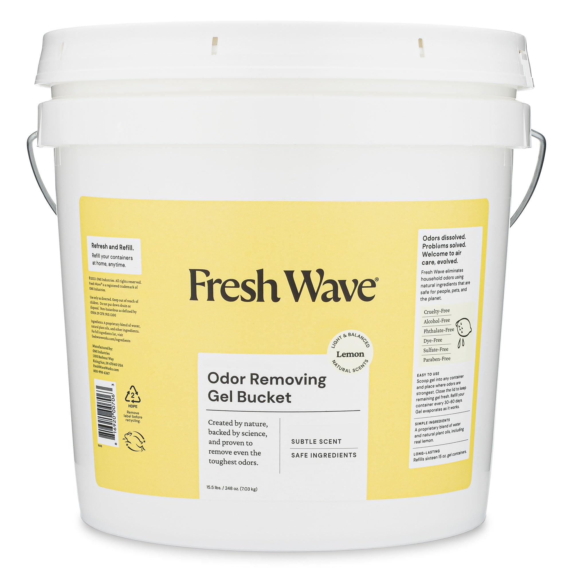 Fresh Wave Odor Eliminator Gel Bucket, 248 oz. Lemon Refill
