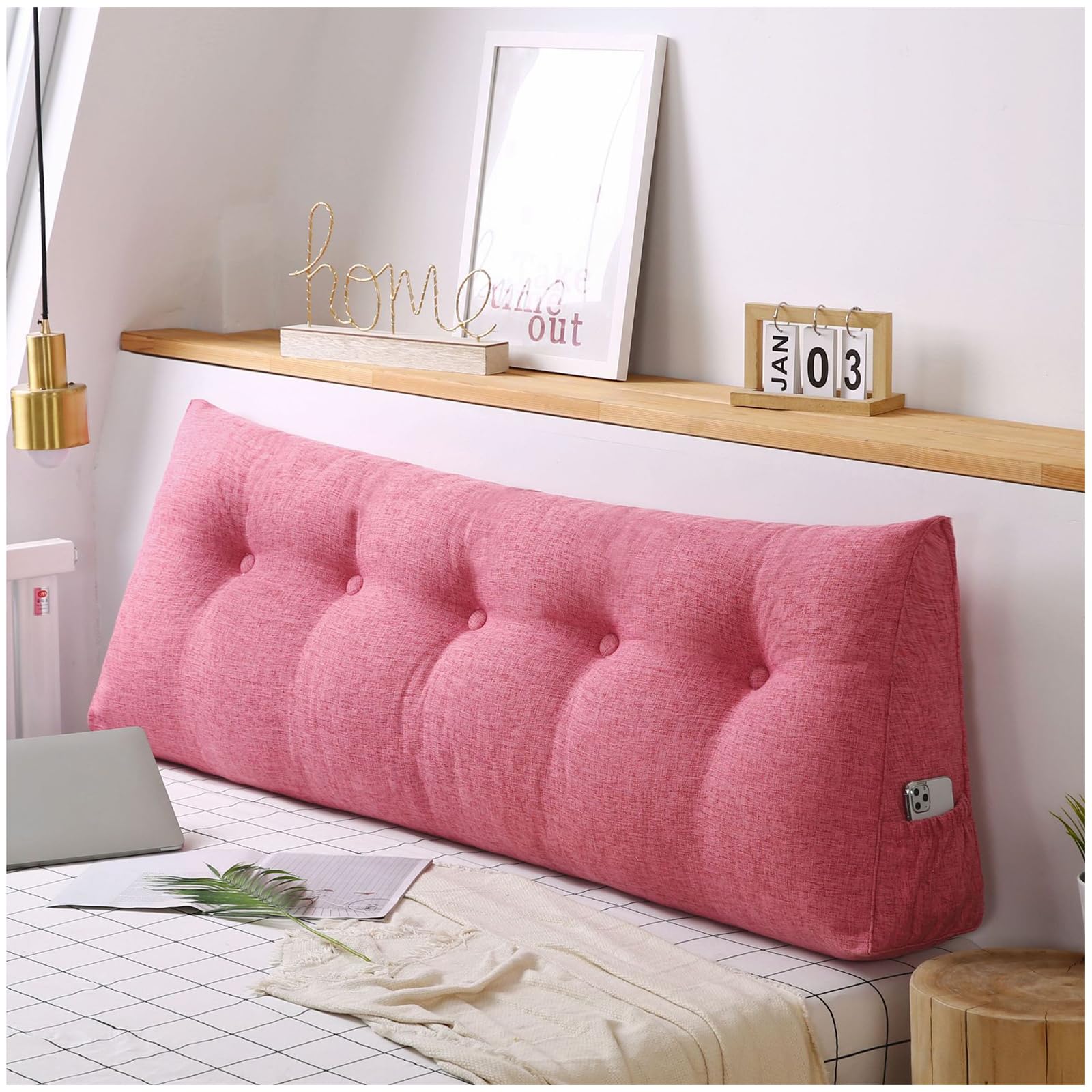 Dossier de tête de lit amovible ZTGL contre le mal de dos, coussin lombaire triangulaire G