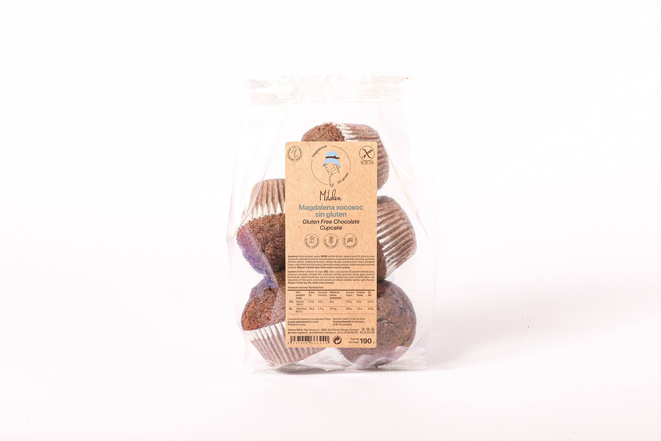 Magdalenas Sin Gluten Sin Lactosa Lote 40 Unidades MDALEN