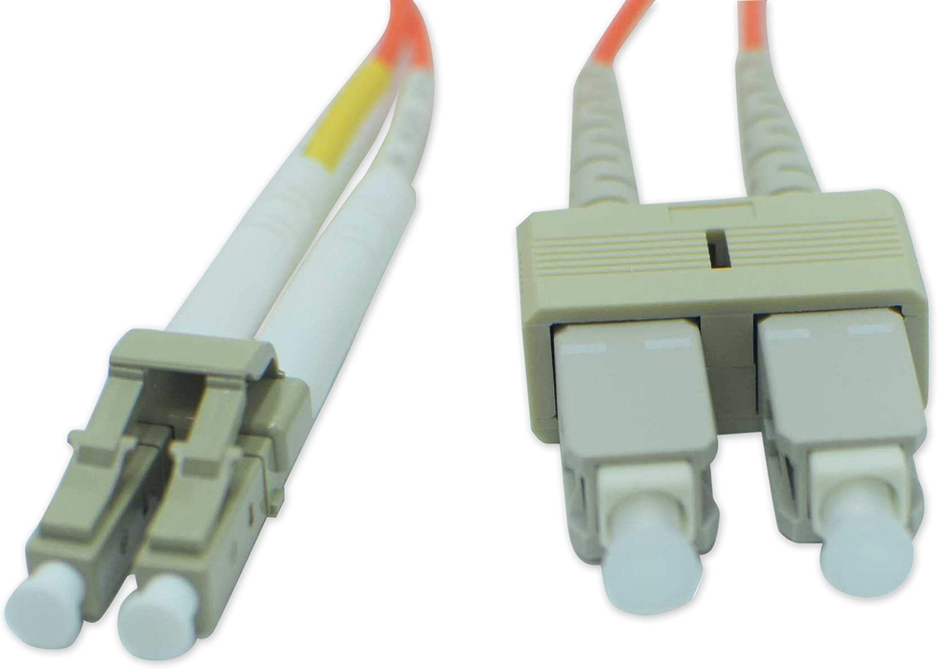 Fiber Optic Patch Cable LC-SC Single Mode Duplex 9/125nm Diameter 2.0mm Polish UPC OFNR PVC Yellow