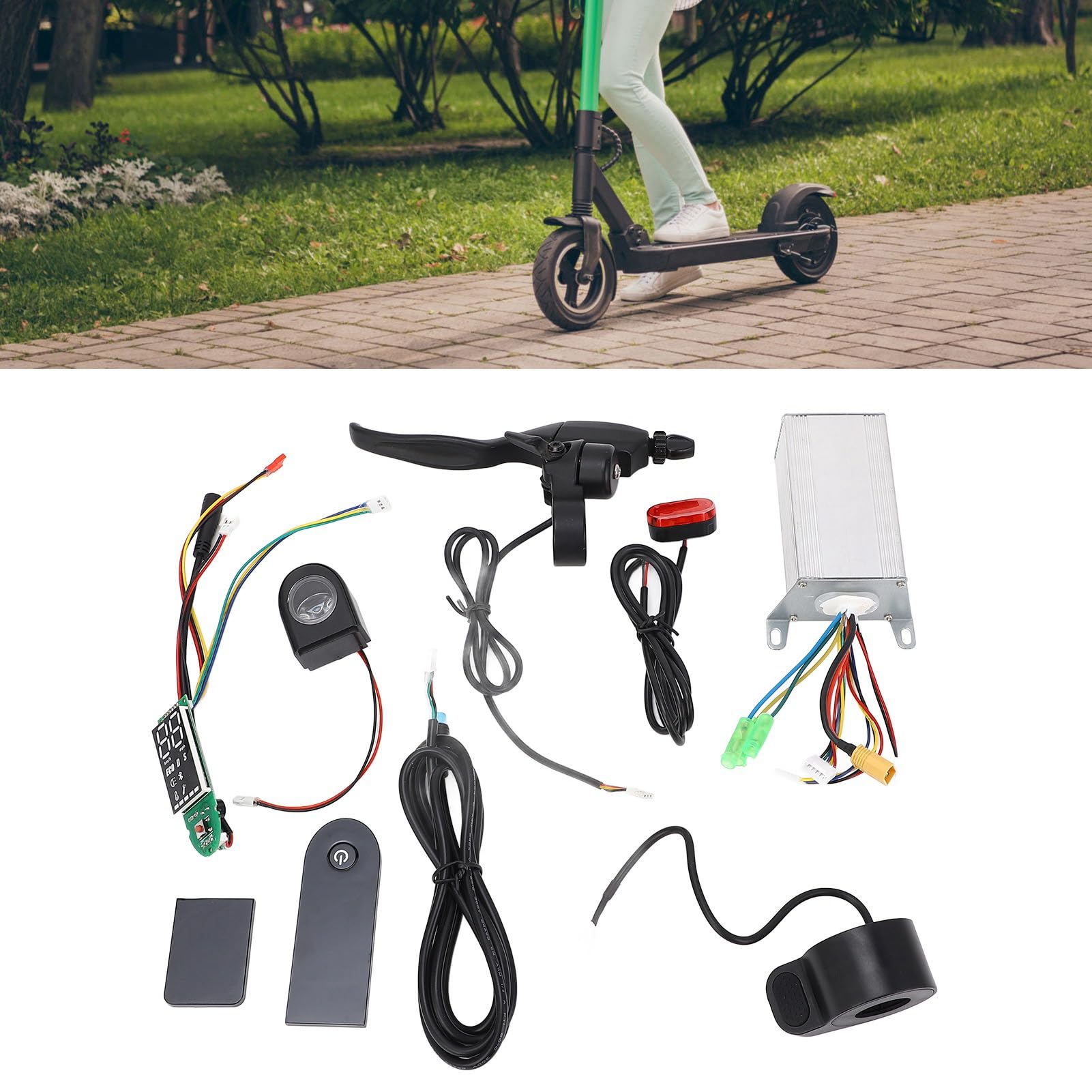 Kit de Controlador de Scooter Eléctrico para Xiaomi M365 para Xiaomi Pro, 36V 350W Controlador de Motor Sin Escobillas con Rayo de Freno y Acelerador de Pulgar y Paneles