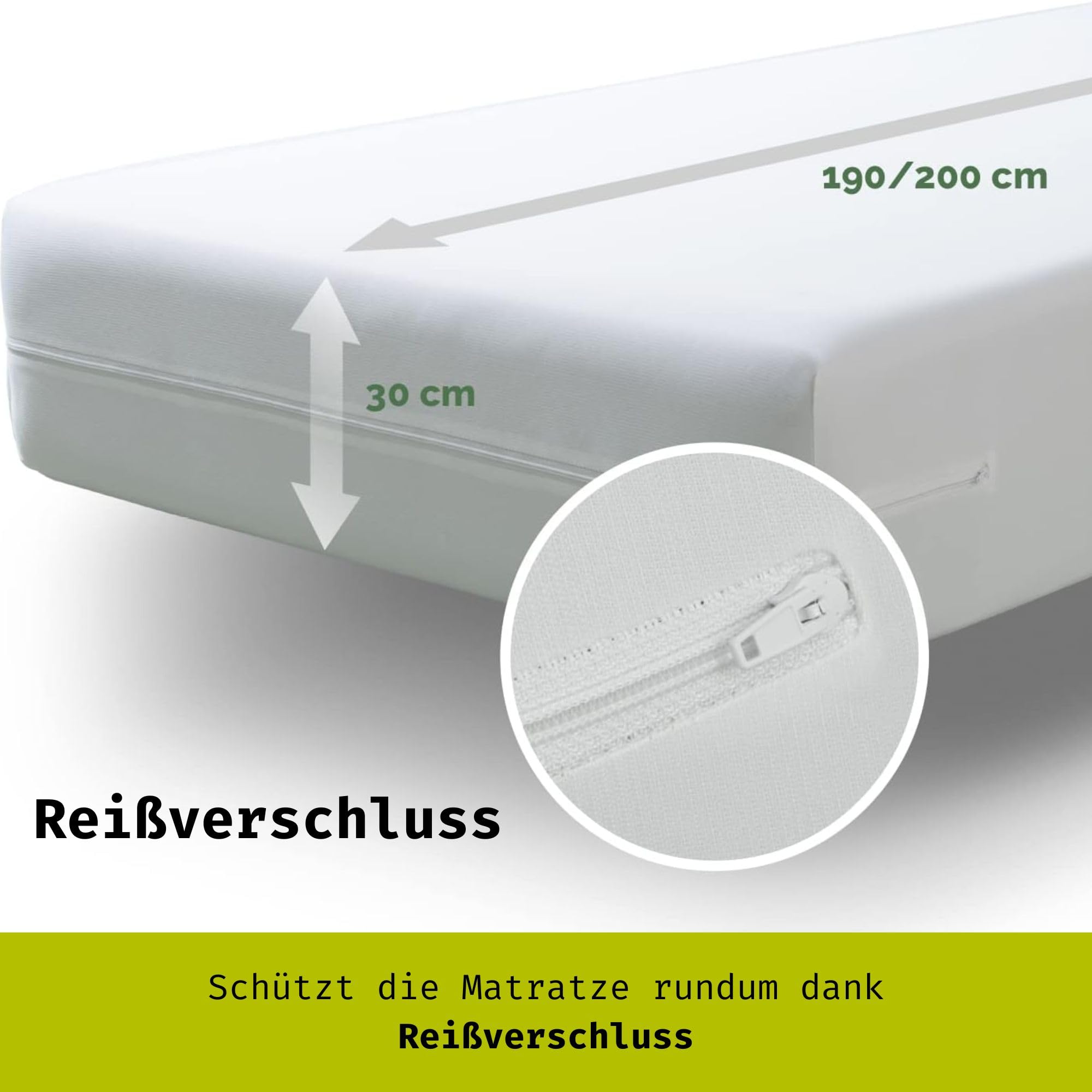 Tural - Wasserdichter und Atmungsaktiver Anti-Milben-Matratzenbezug. Größe 180x190/200cm Matratzenschoner/Matratzen-Auflage
