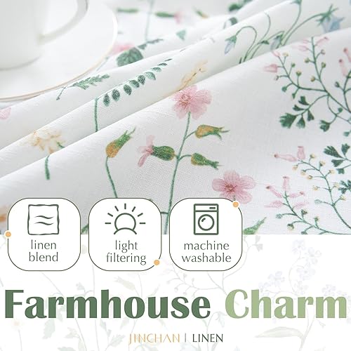 Miniatura 5 de jinchan Cortina de cenefa con bordado de diamantes de 45 pulgadas, cenefa geométrica con bolsillo para barra, cenefa ajustable con lazo para