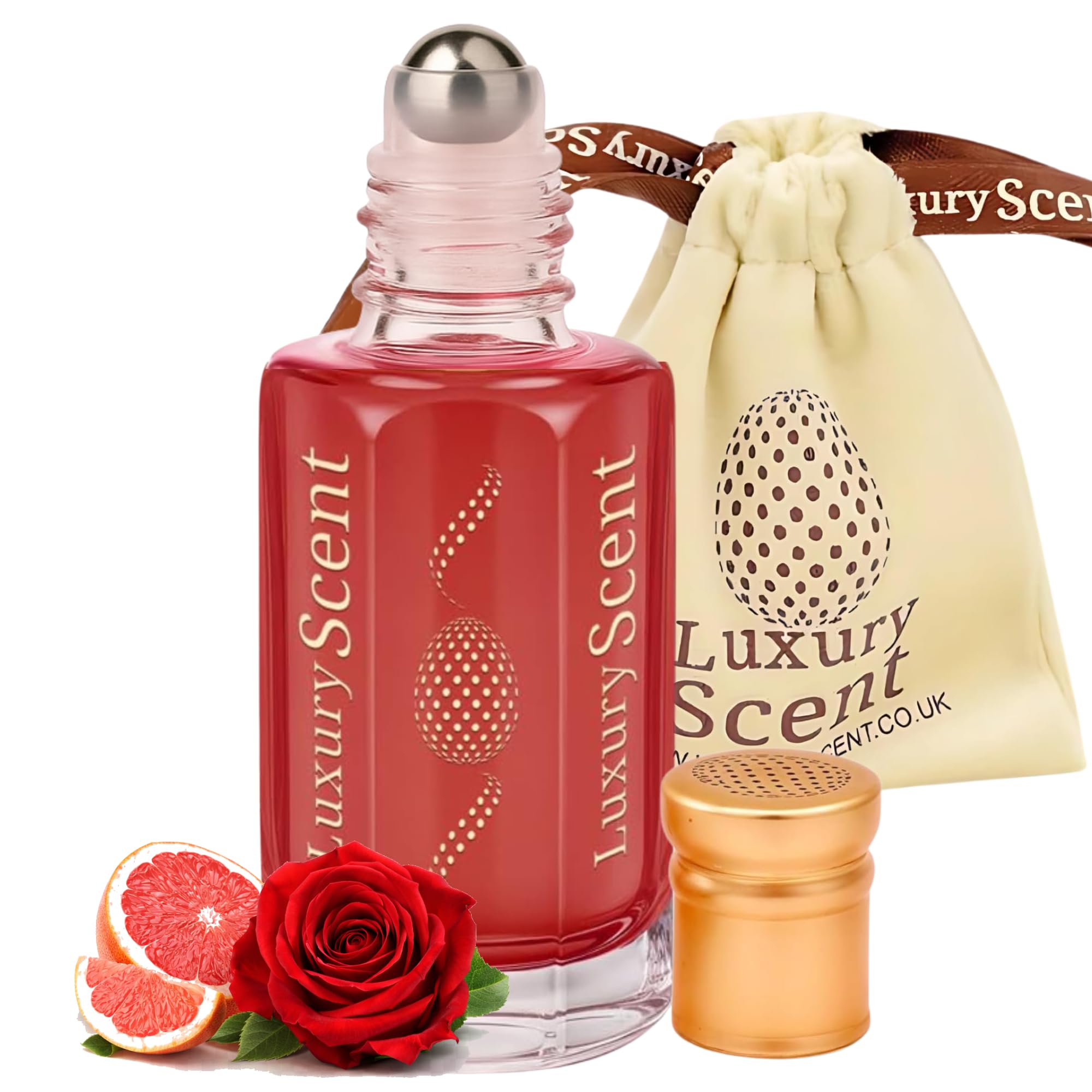 Perfume Oil Red Musk Roll-On 6ml – Long Lasting Alcohol Free Arabian Attar – Premium Unisex Fragrance with Fresh Musky Floral Notes – Clean, Elegant, Travel Size Perfume Oil for Men and Women