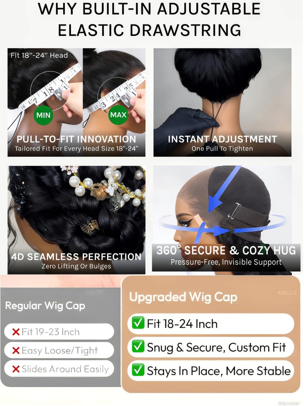 UNICE Bye Bye Knots 7x5 Pre Cut Lace Front Glueless Wig Black Cherry Layered Wig Straight Human Hair Put on and Go Wig Pre Plucked Natural Hairline Bleached Invisible Knots 180% Density 22 Inch: 20 Inch Dark Roots Ombre Chestnut Brown