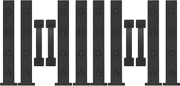 HILLMASTER 2 Pack Magnetic Garage Door Decorative Hardware, 12 Pieces Rectangle Garage Door Magnets Accents Attractive Curb Appeal Faux Hinges Handles Decor Hardware Kit, Black8 Hinges+4 Handles
