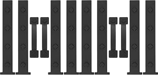 2 Pack Magnetic Garage Door Decorative Hardware, 12 Pieces Rectangle Garage Door Magnets Accents Attractive Curb Appeal Faux Hinges Handles Decor Hardware Kit, Black(8 Hinges+4 Handles)