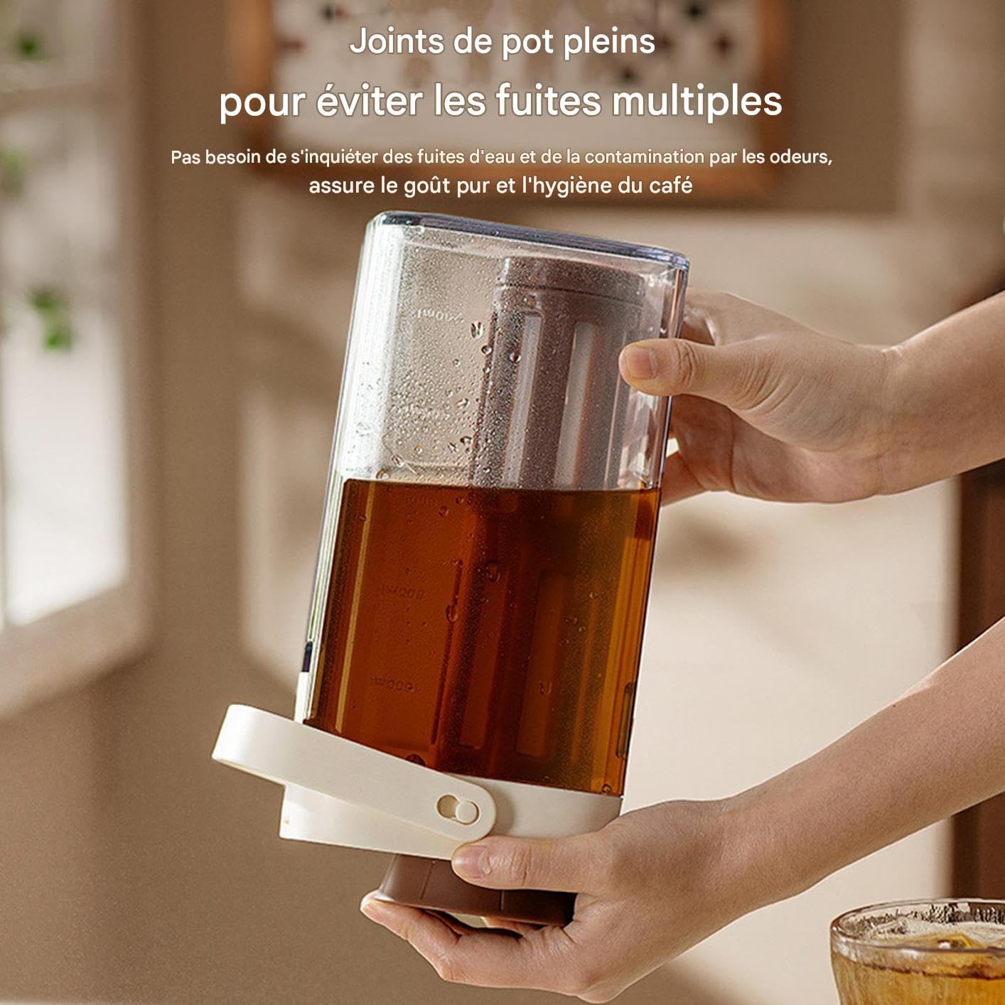 Pichet À Thé Glacé Limonade Transparent 1L Anti-Fuites Stockage Boissons