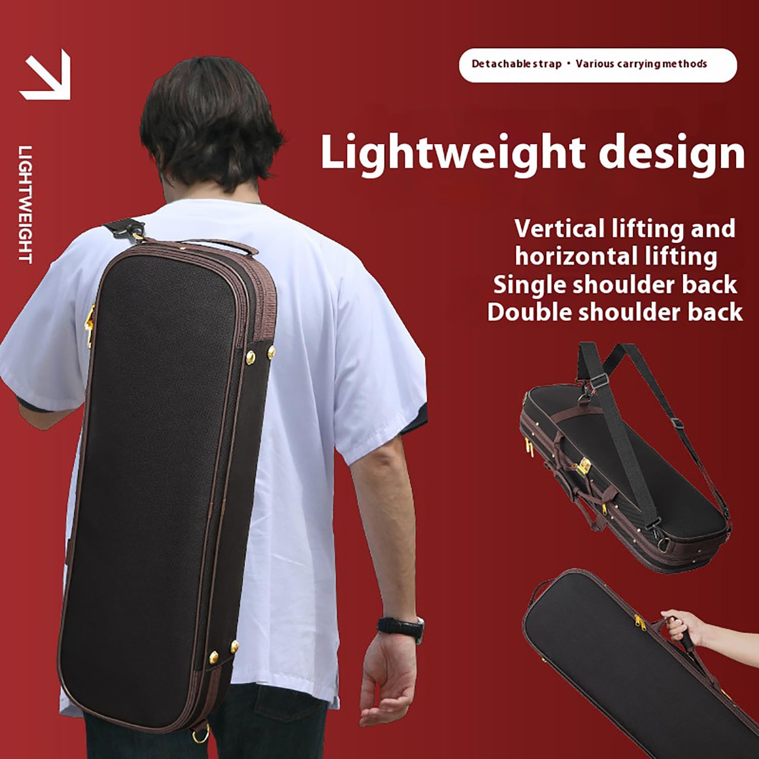 Dxcaicc Estuche Ligero para Violín Oxford para 1/2, 1/4, 3/4, 4/4 Violin, Estuche De Violín con Higrómetro, Caja Fuerte Y Ligera, Resistente Al Agua Y A Prueba De Golpes,Brown Black,4/4