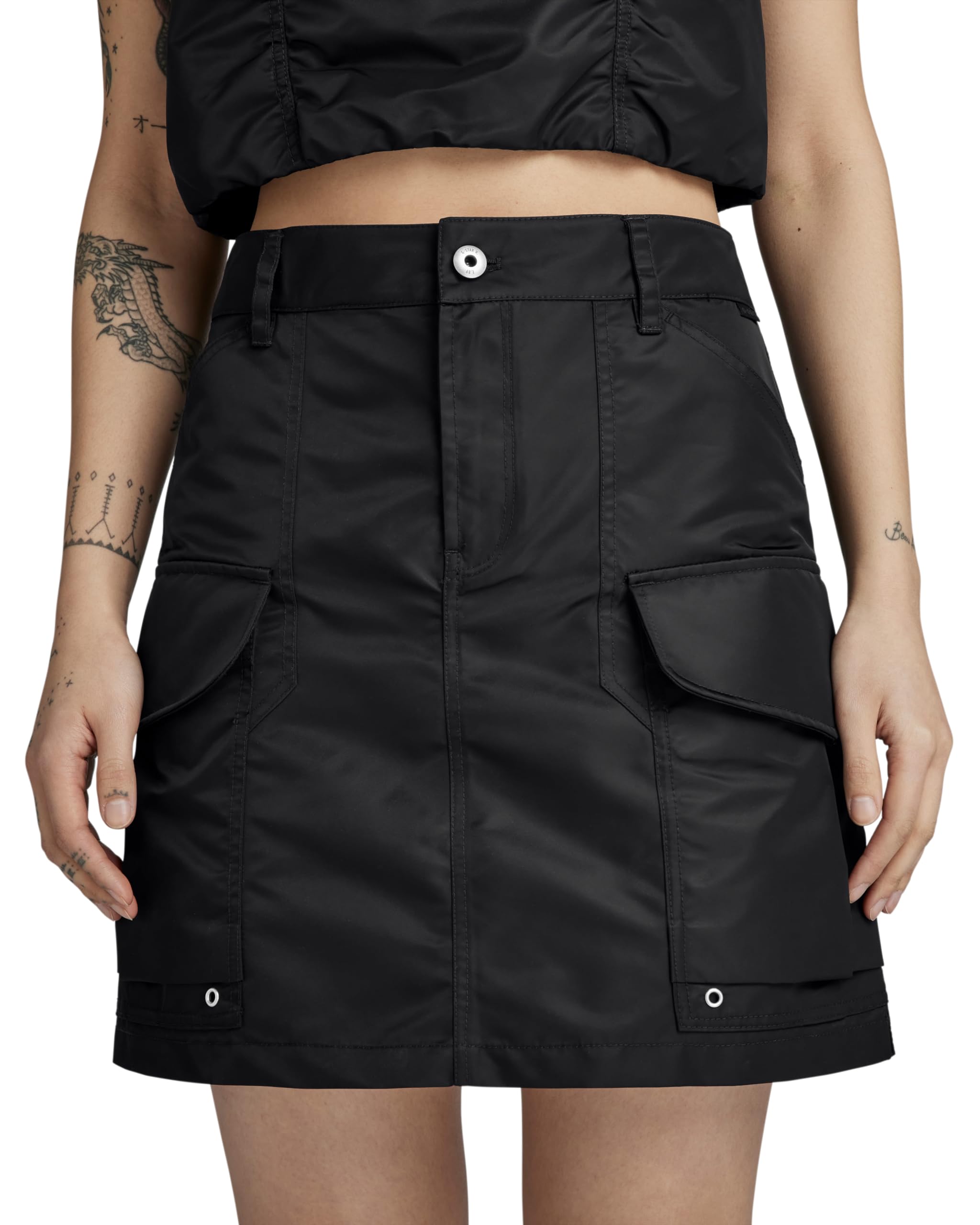 G-Star Women's Cargo Mini Skirt , Black (dk black D24230-C143-6484), 23