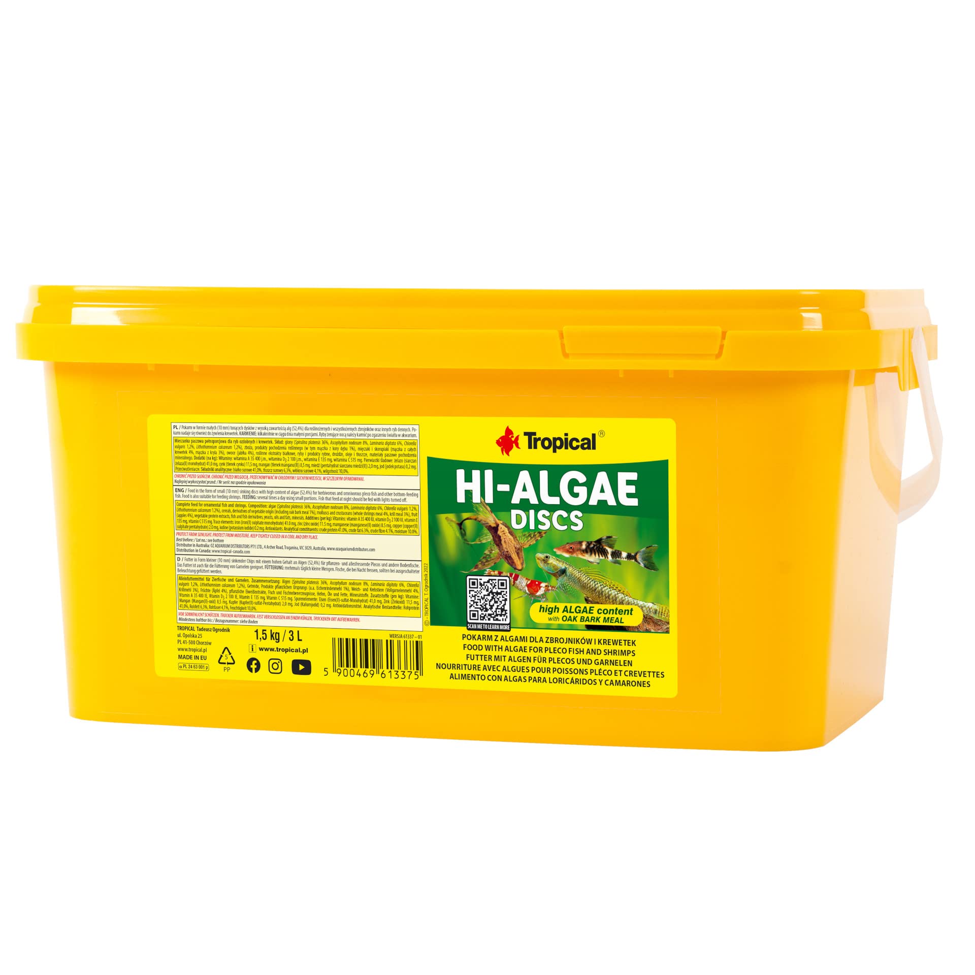 HI-Algae Discs 3L / 1,5kg - Alimento con Algas para loricáridos y camarones