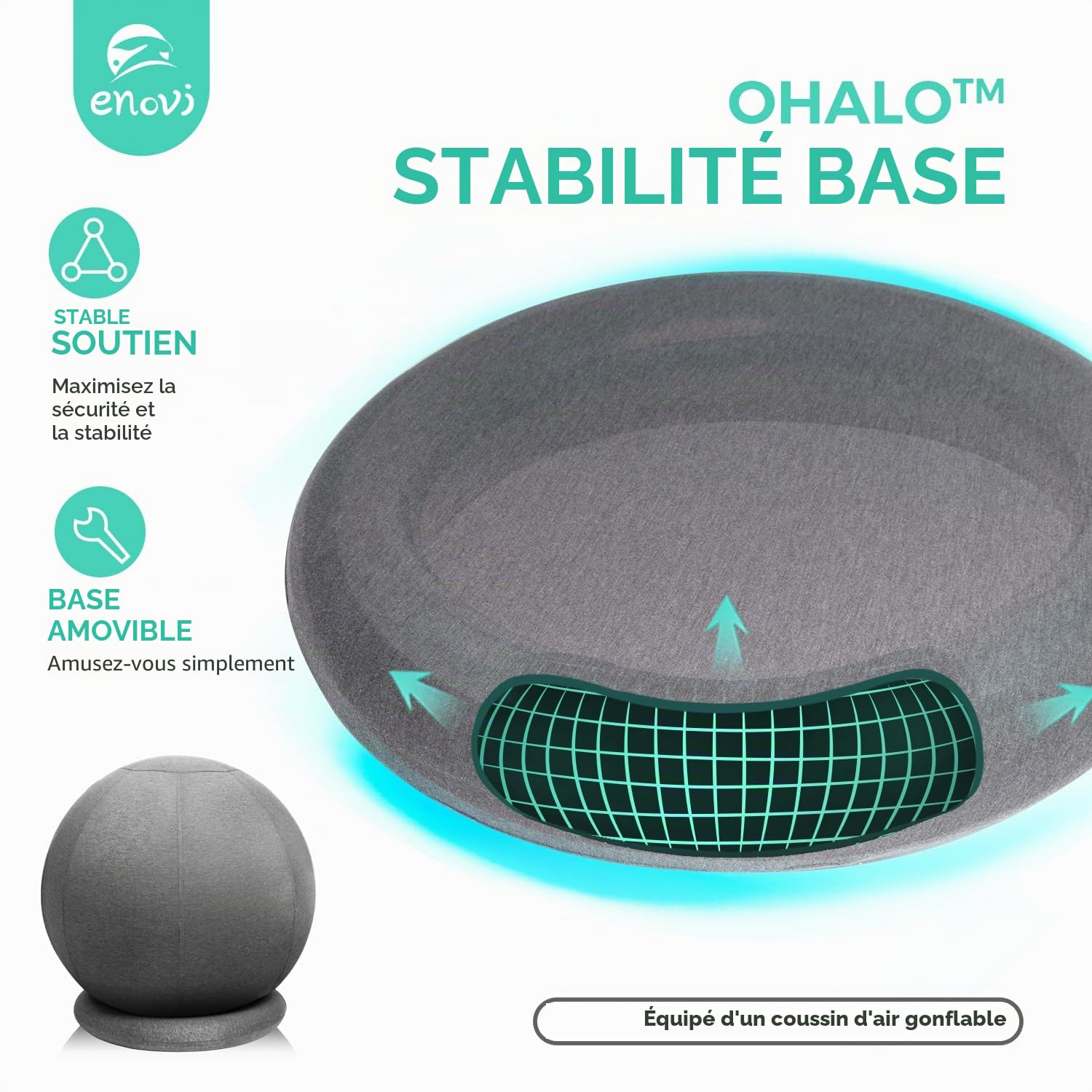 ProBalanceΩ Chaise Ballon, Ballon Siege Bureau, Ballon Grossesse Avec Housse De Protection, 65FG