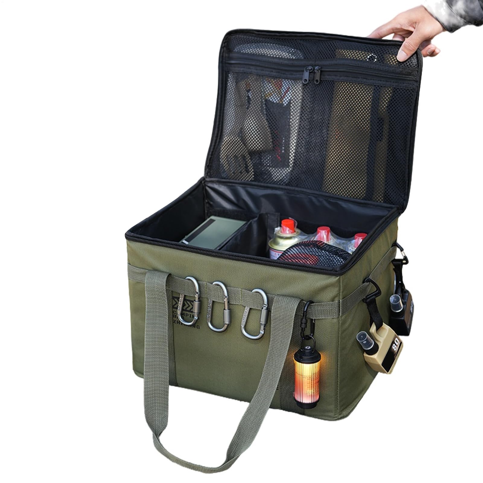 Organiseur portable pour ustensiles de cuisine idéal pour vos repas de camping