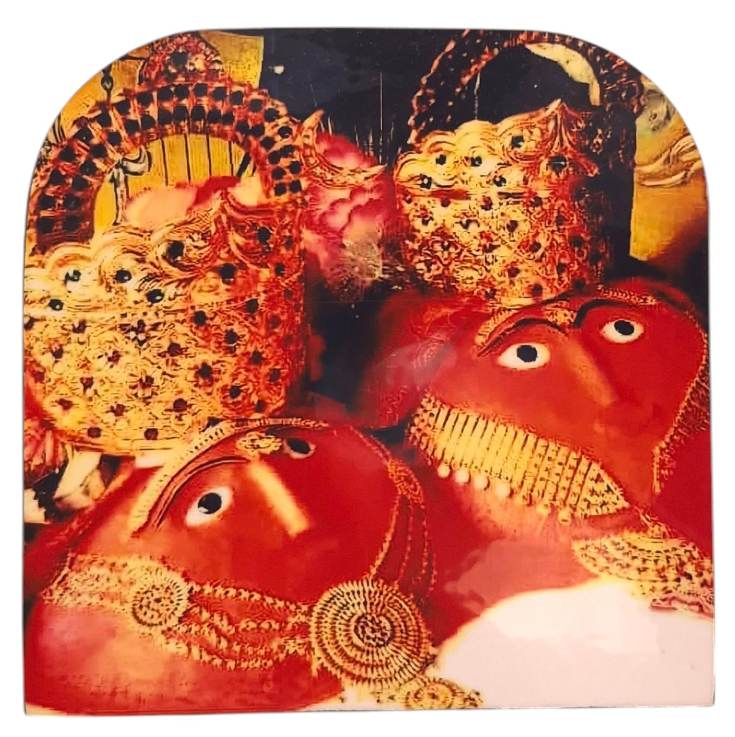 Vils Pakistan Shakti Peeth Goddess Hinglaj Mata, Hingula Devi, Nani Mandir Divine Holy Blessing Wood & Plastic Photo Frame Cutout with Back Stand for Pooja/Gift (Multicolor, 5.5 inch X 5.5 inch)-image-16