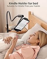 Vista 3 de SAIJI 47" Gooseneck Kindle Holder, Tablet Holder for Bed with Upgraded Base, iPad Stand with Flexible Lazy Arm, Compatible with iPad mini Pro Air
